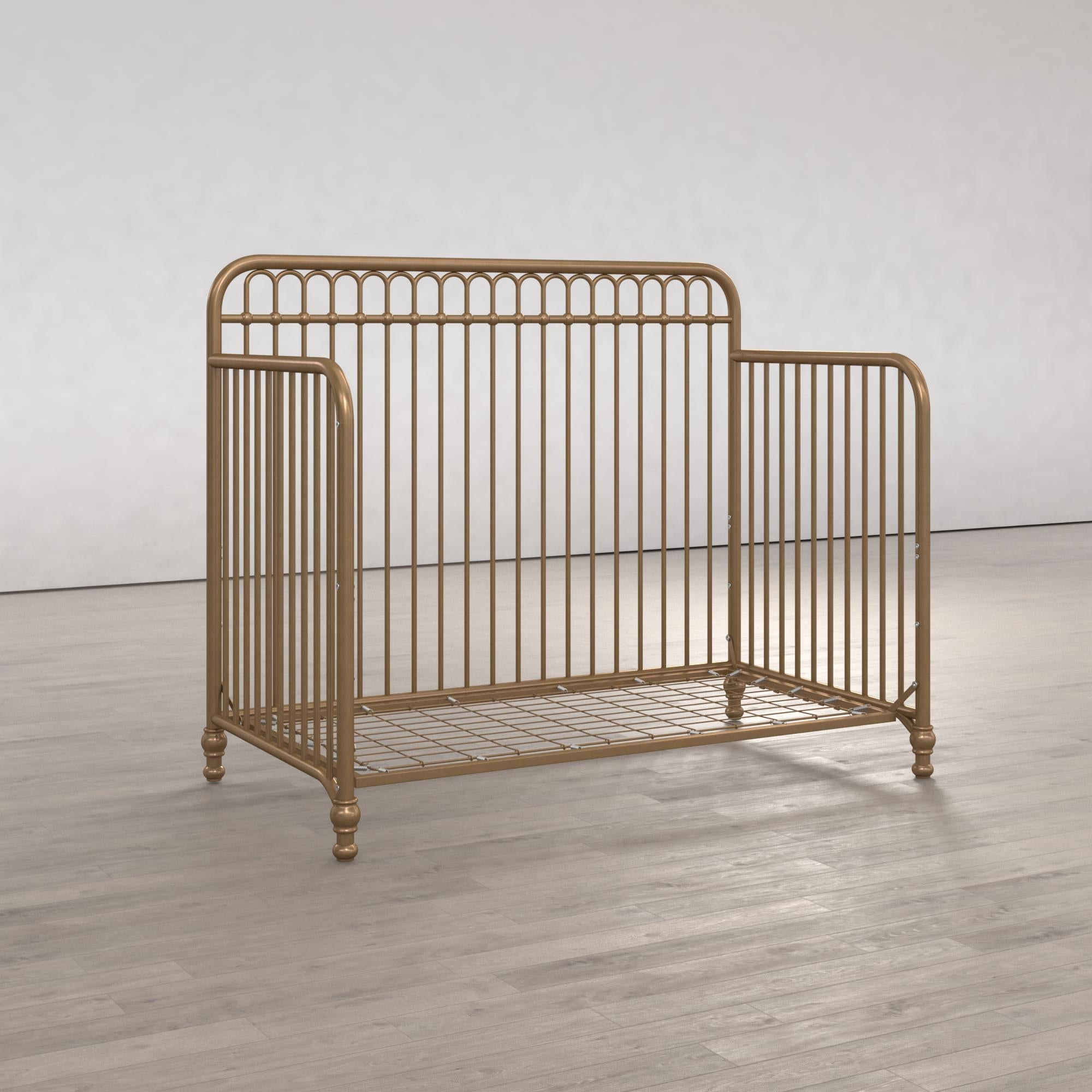 Little Seeds Ivy 3-in-1 Convertible Metal Crib - Gold
