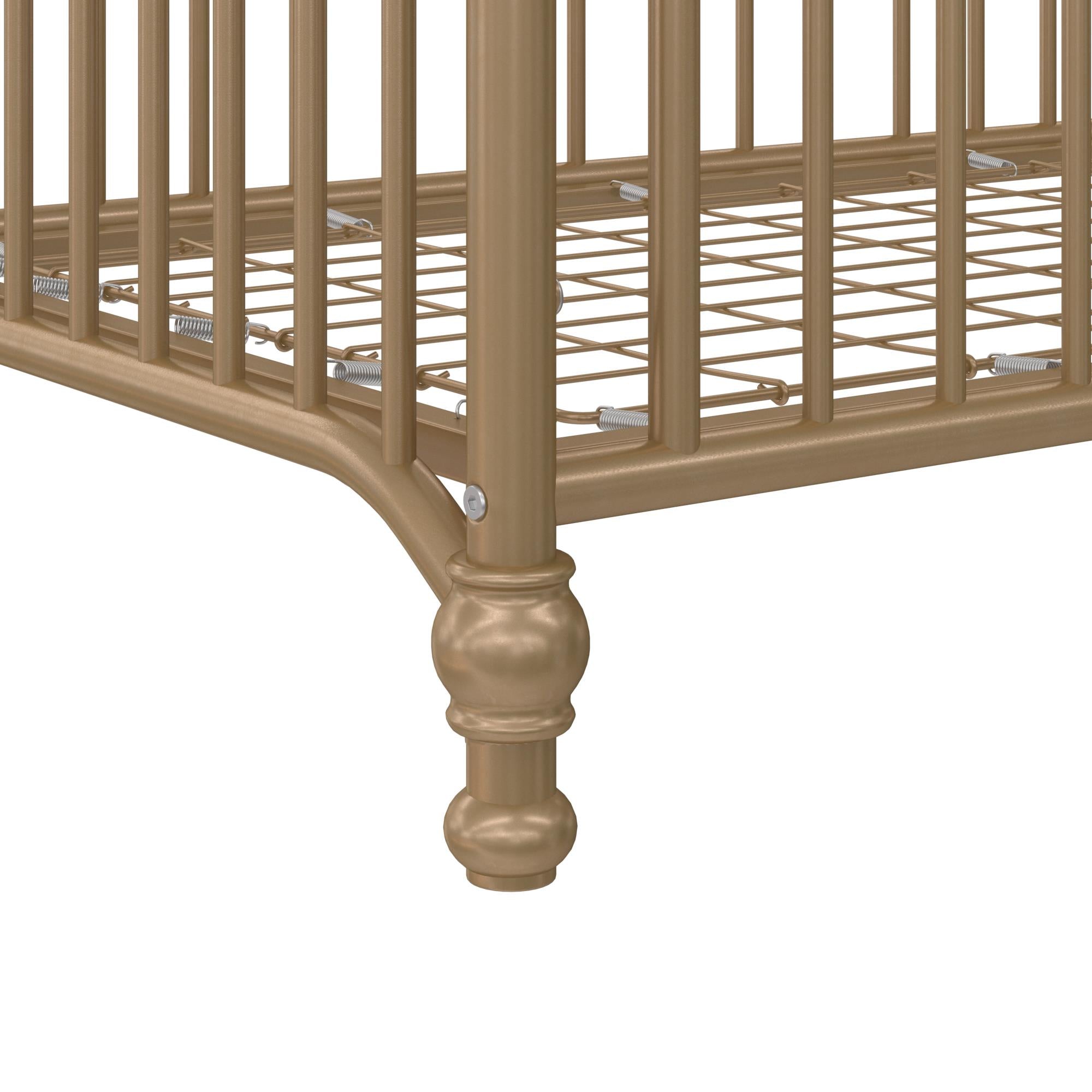 Little Seeds Ivy 3-in-1 Convertible Metal Crib - Gold