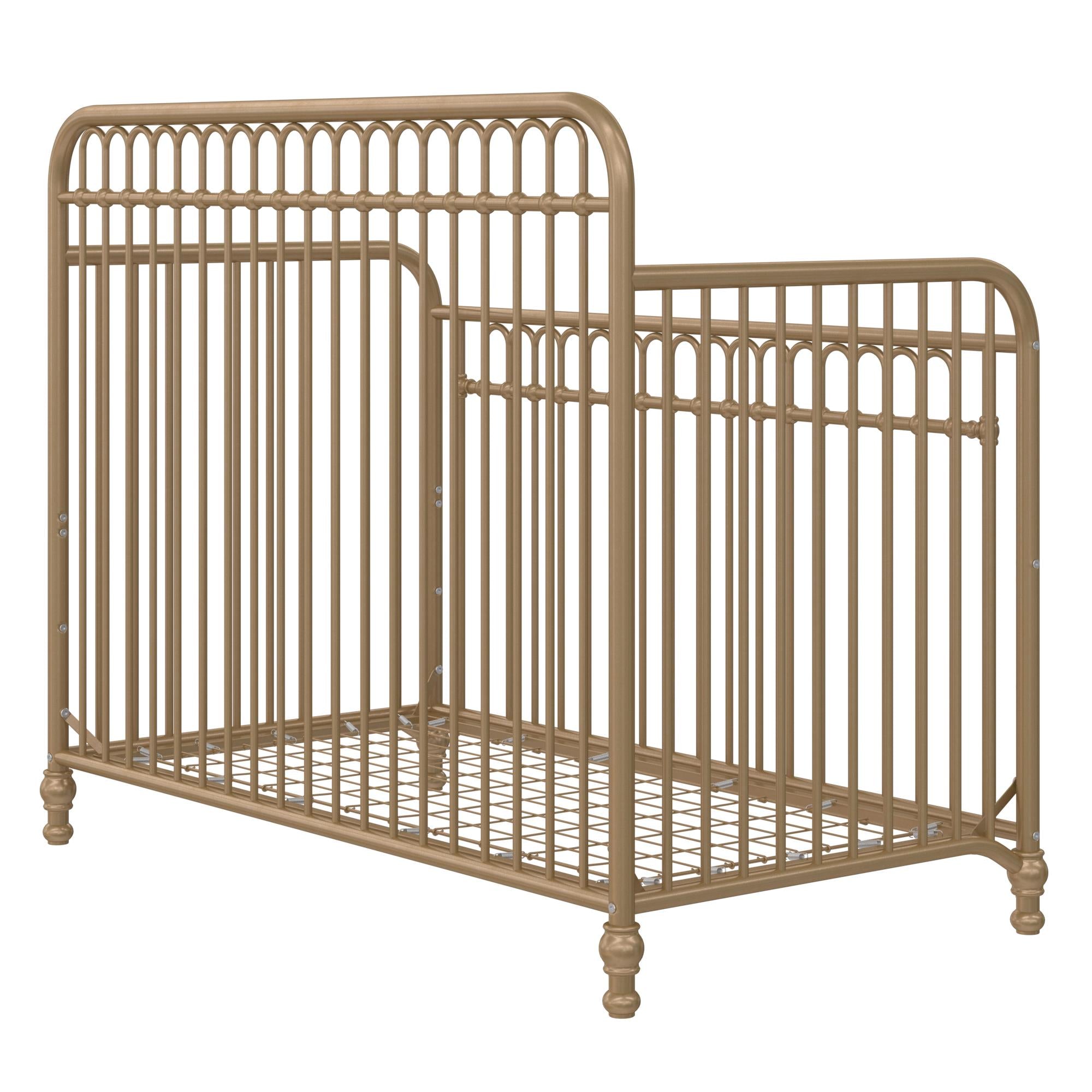 Little Seeds Ivy 3-in-1 Convertible Metal Crib - Gold