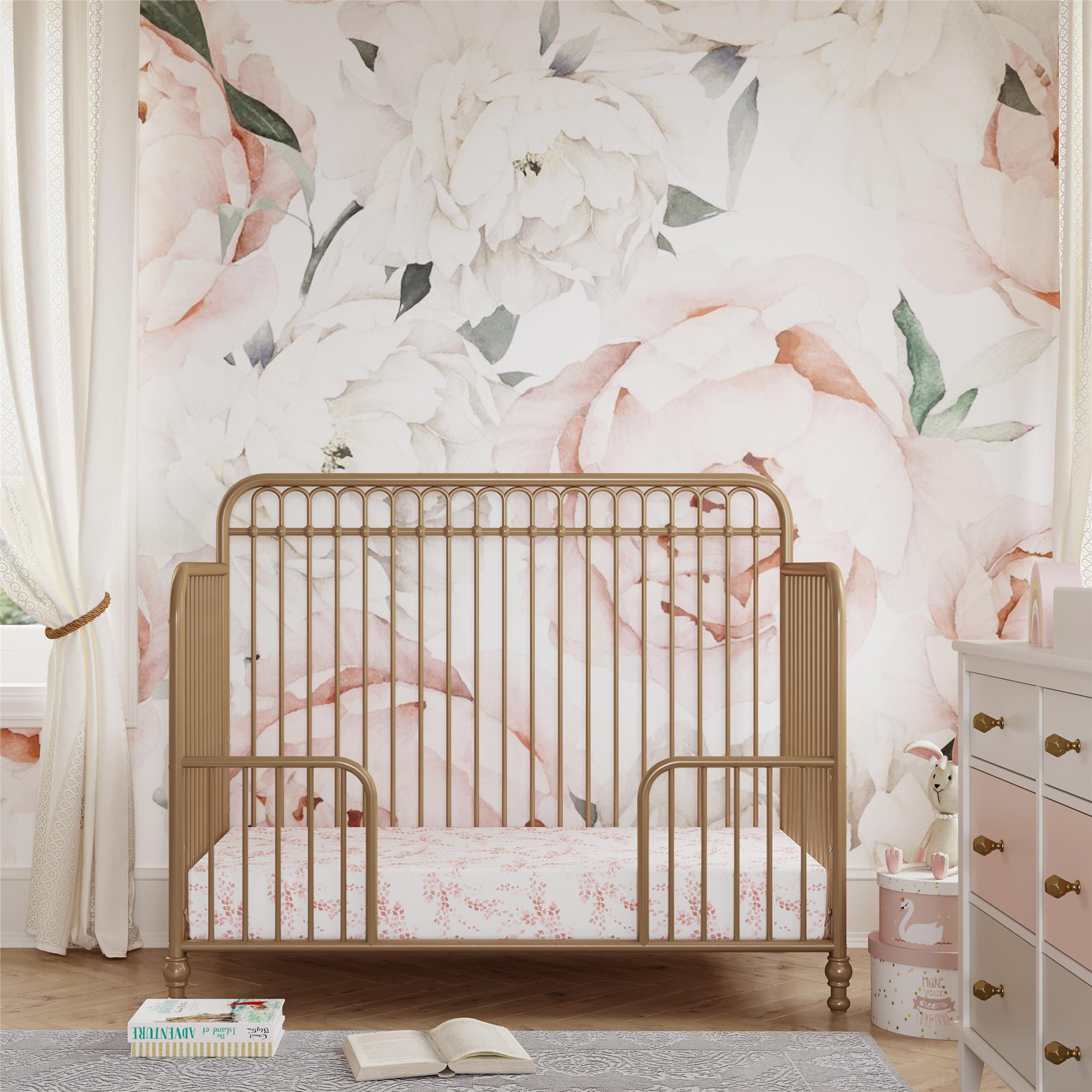 Little Seeds Ivy 3-in-1 Convertible Metal Crib - Gold