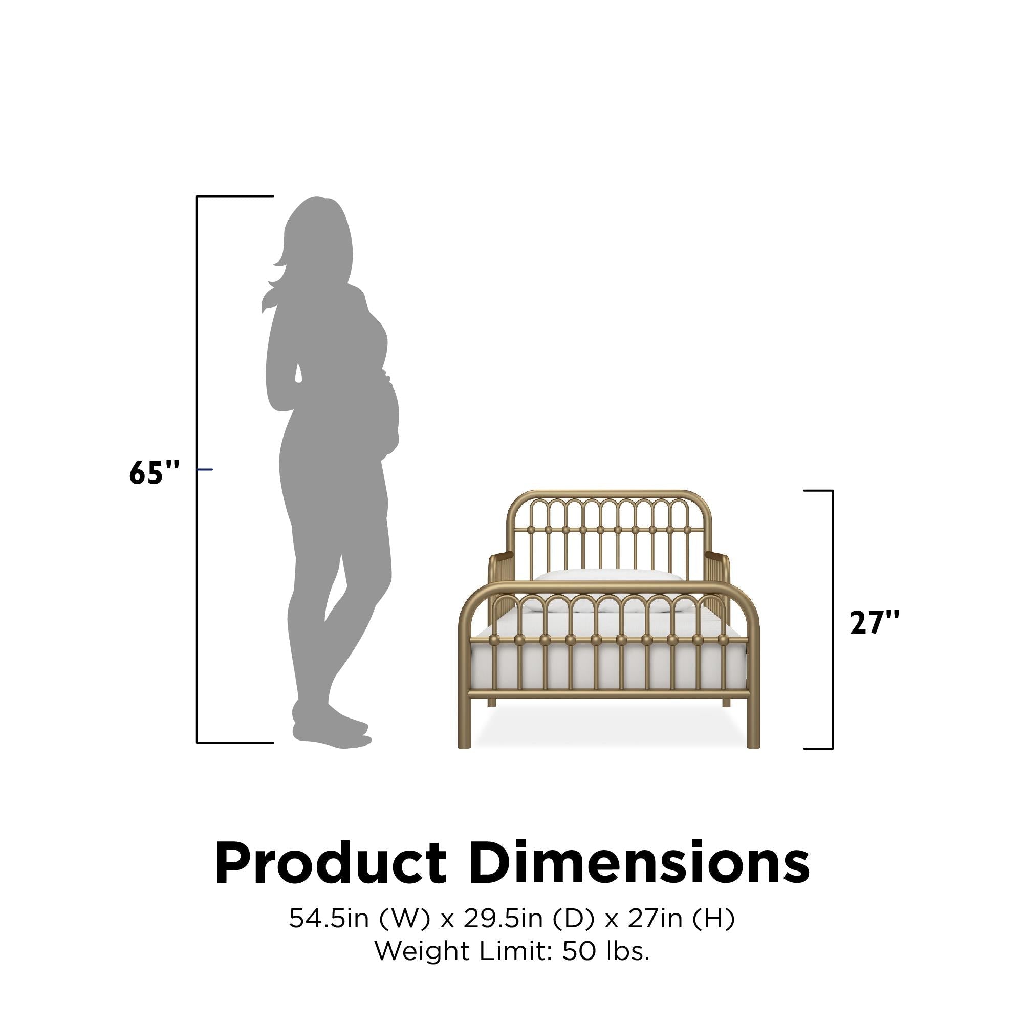 Little Seeds Monarch Hill Ivy Metal Toddler Bed - Gold