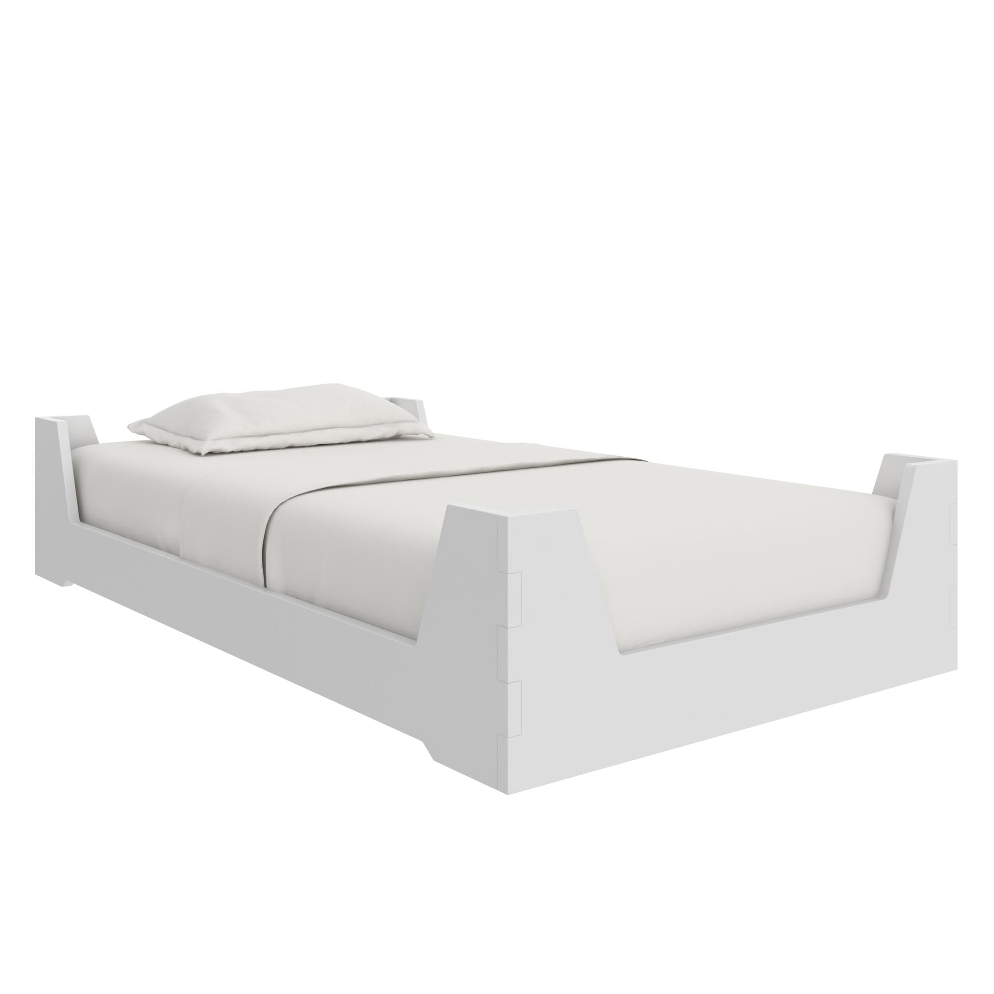 Maverick Montessori Toddler Floor Bed with 2 Heights - White - Crib & Toddler Mattress