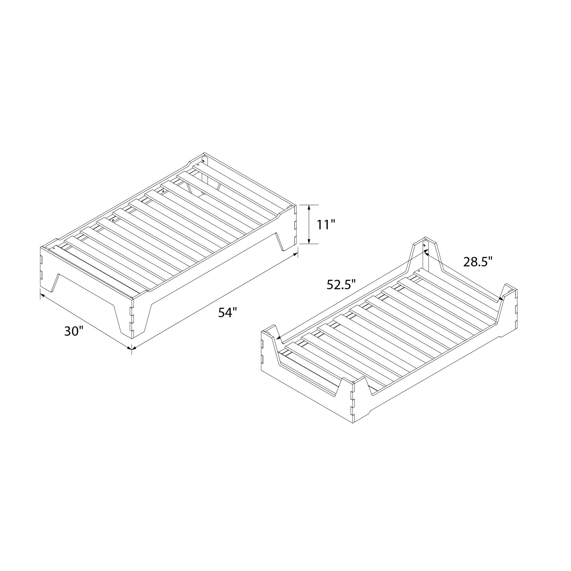 Maverick Montessori Toddler Floor Bed with 2 Heights - Natural - Crib & Toddler Mattress
