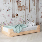 Maverick Montessori Toddler Floor Bed with 2 Heights - Natural - Crib & Toddler Mattress