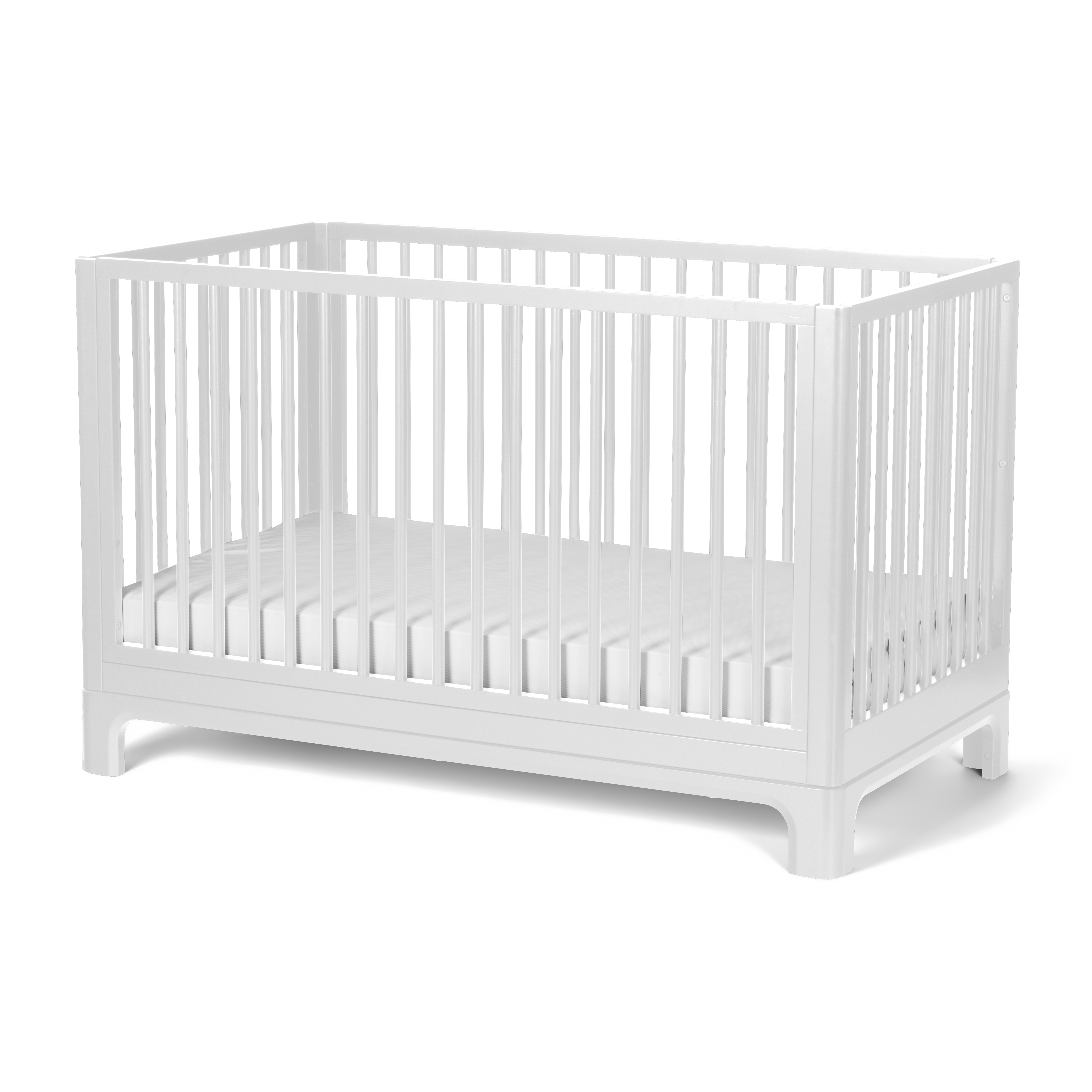White crib on a white background
