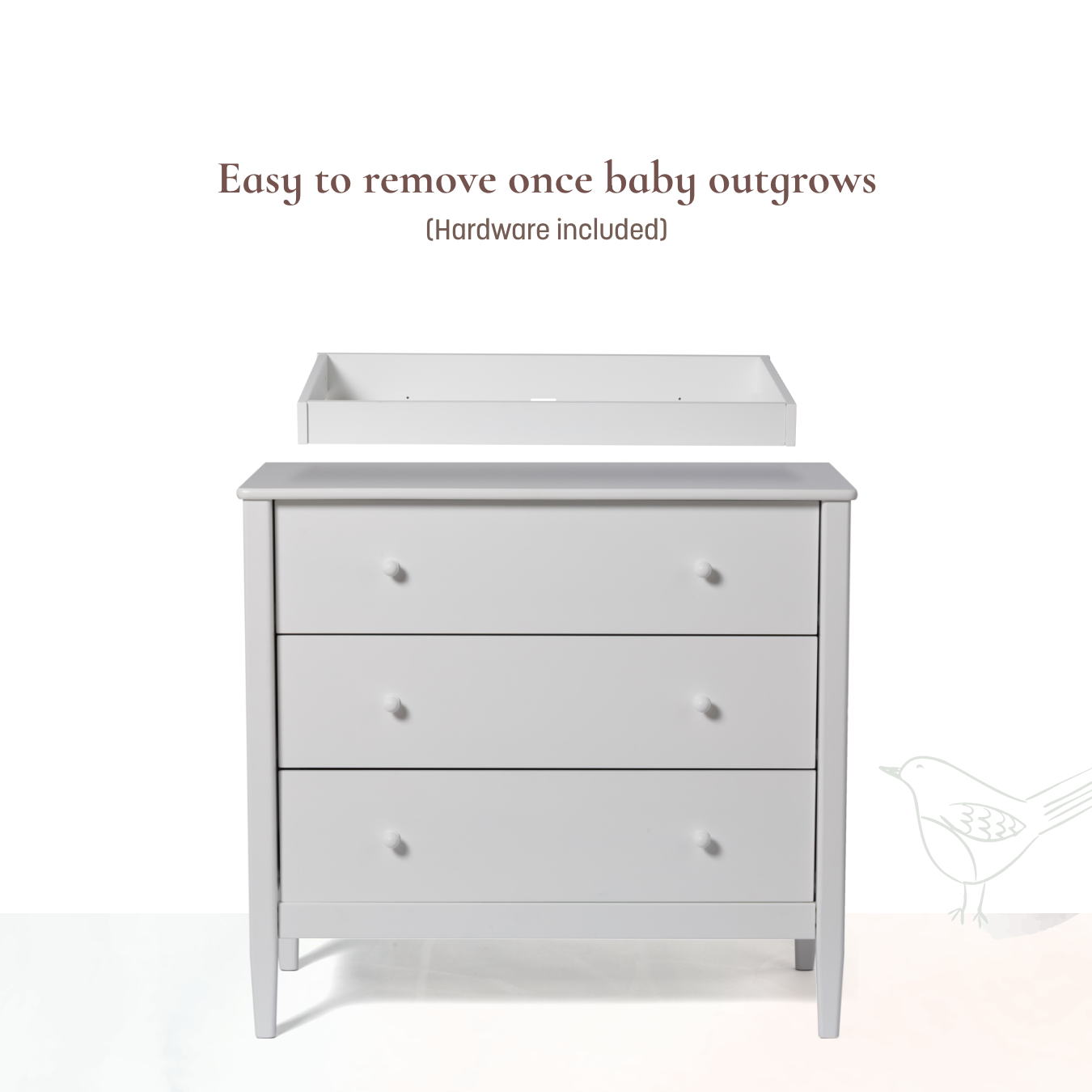 Single Topper - easy to remove once baby outgrows (hardware included)