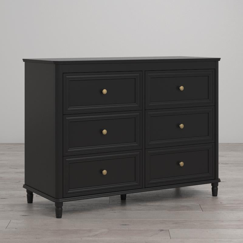 Piper 6 Drawer Dresser - Black