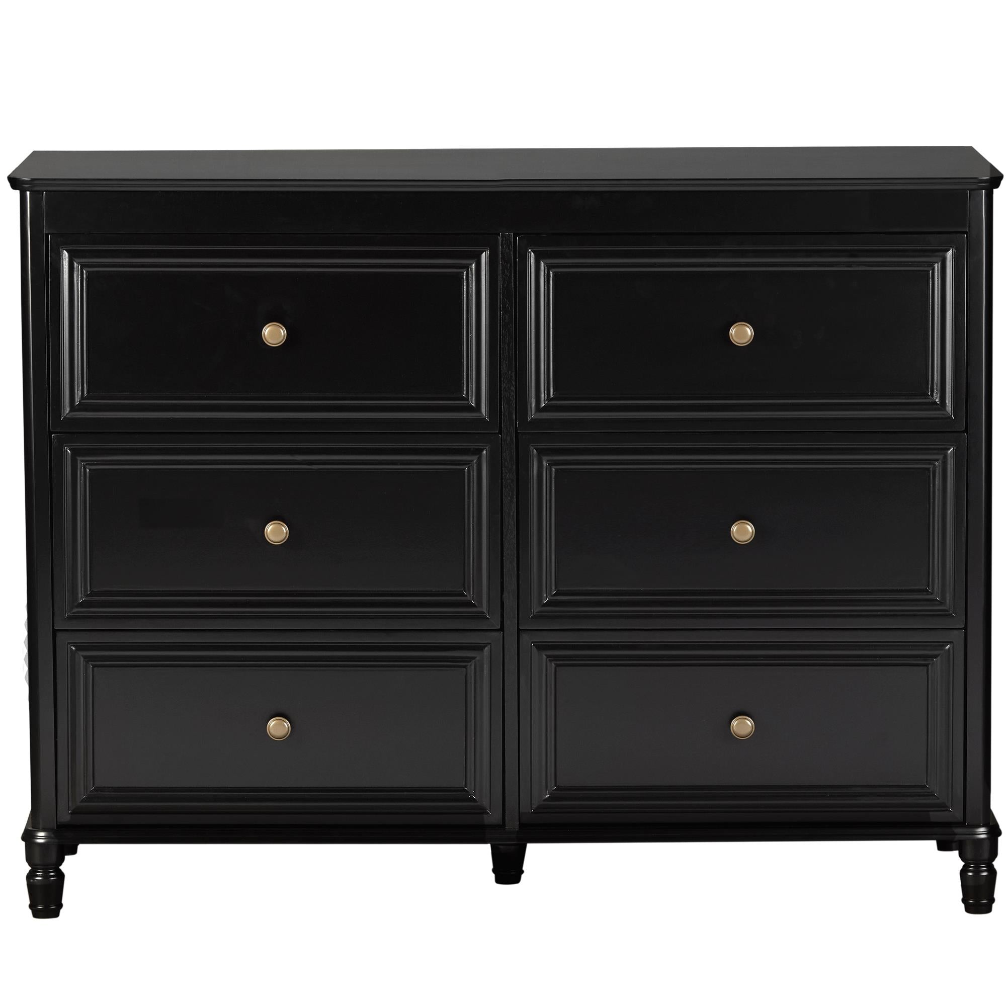 Piper 6 Drawer Dresser - Black