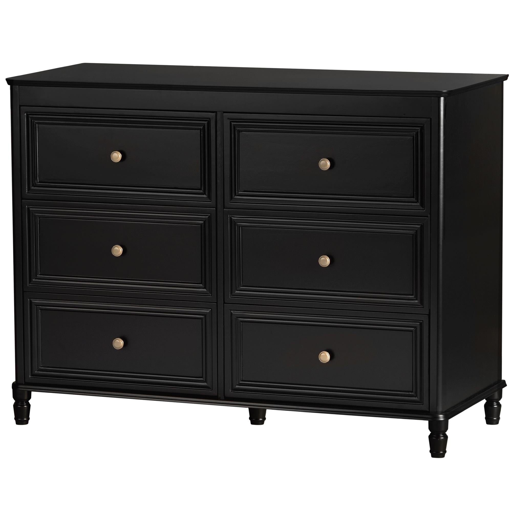 Piper 6 Drawer Dresser - Black