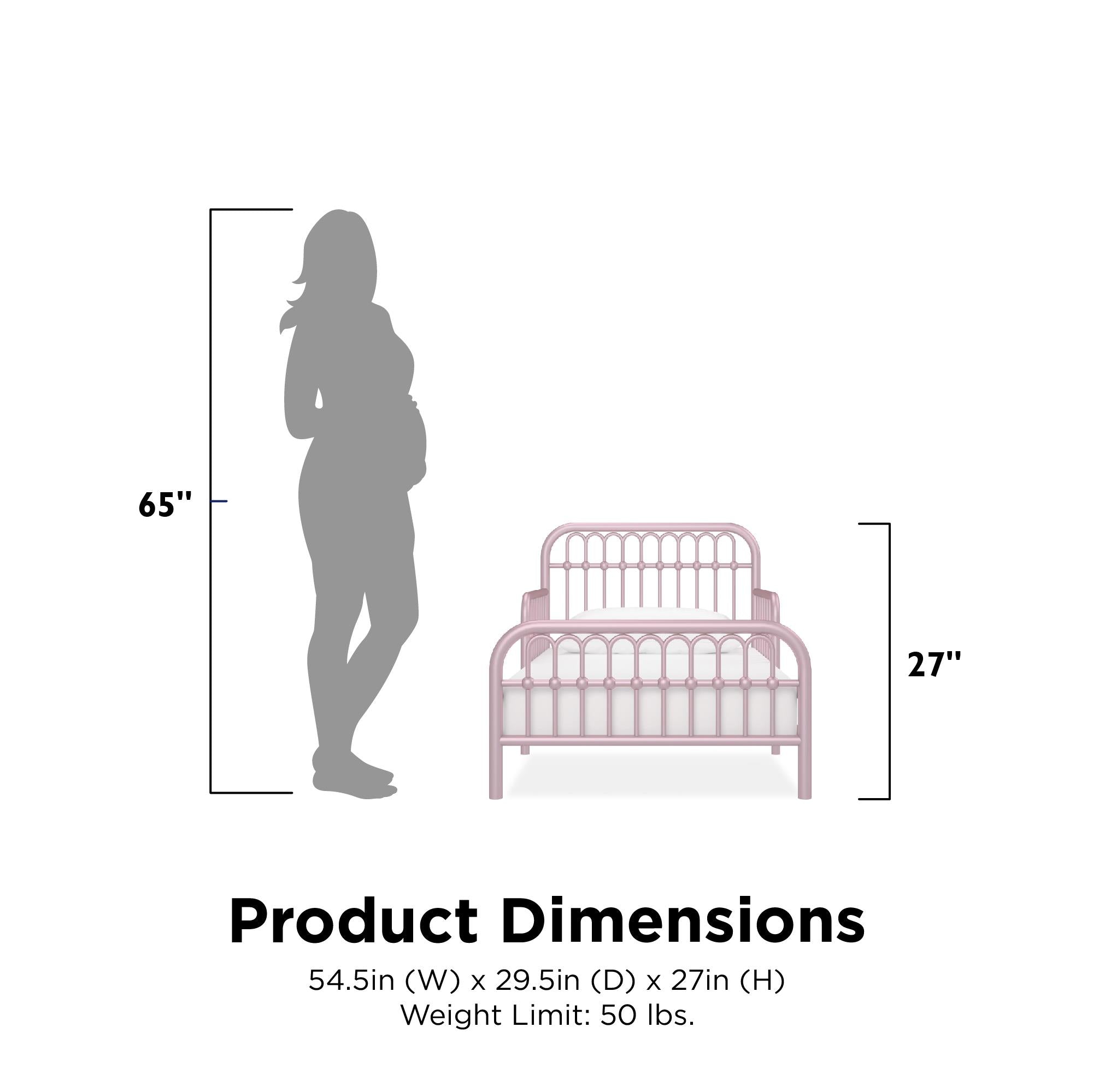 Little Seeds Monarch Hill Ivy Metal Toddler Bed - Pink