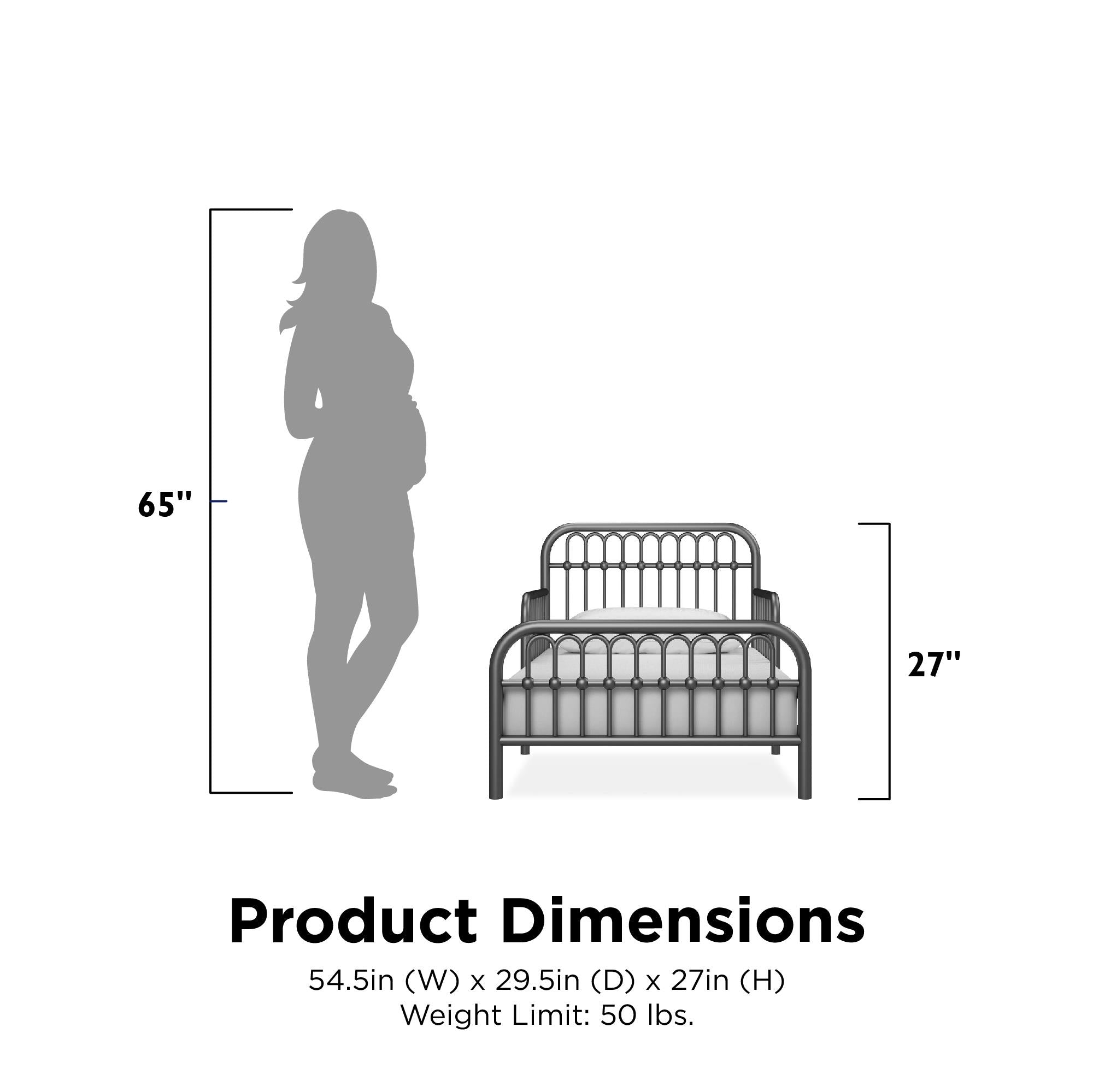 Little Seeds Monarch Hill Ivy Metal Toddler Bed - Graphite Grey