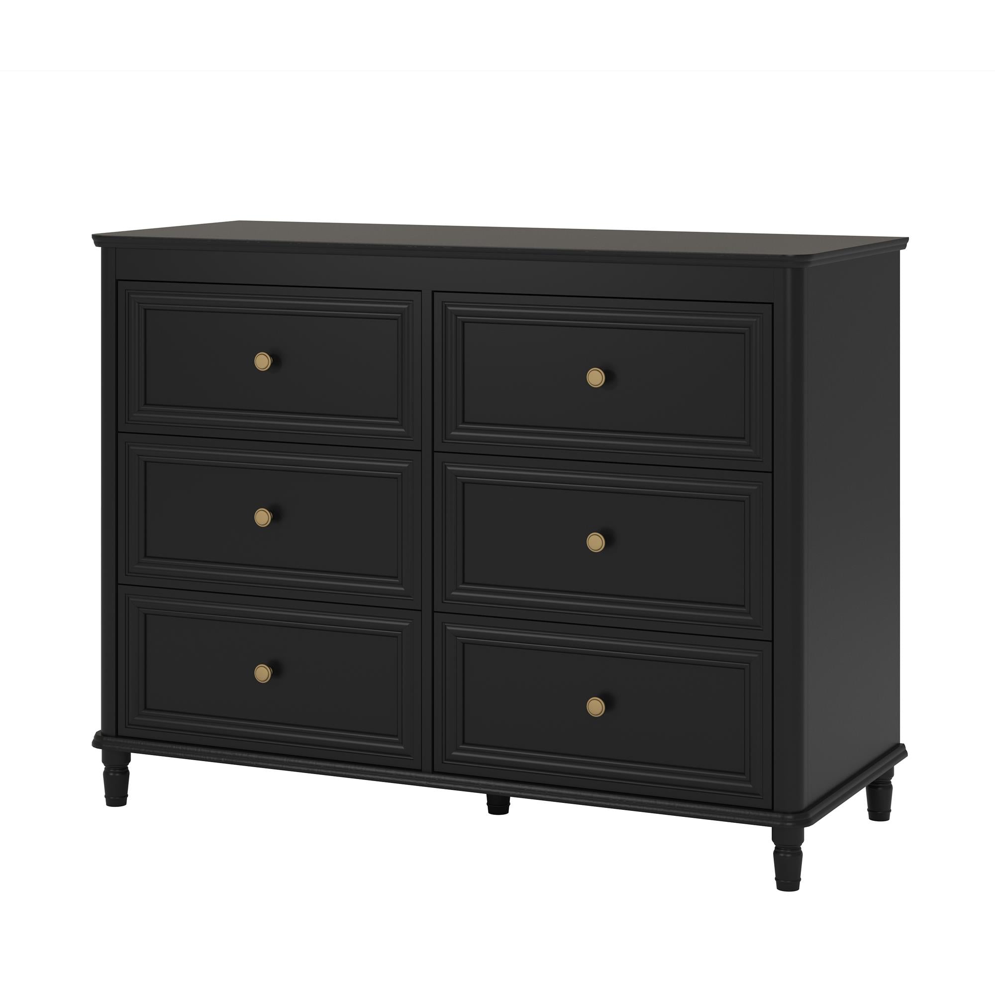 Piper 6 Drawer Dresser - Black