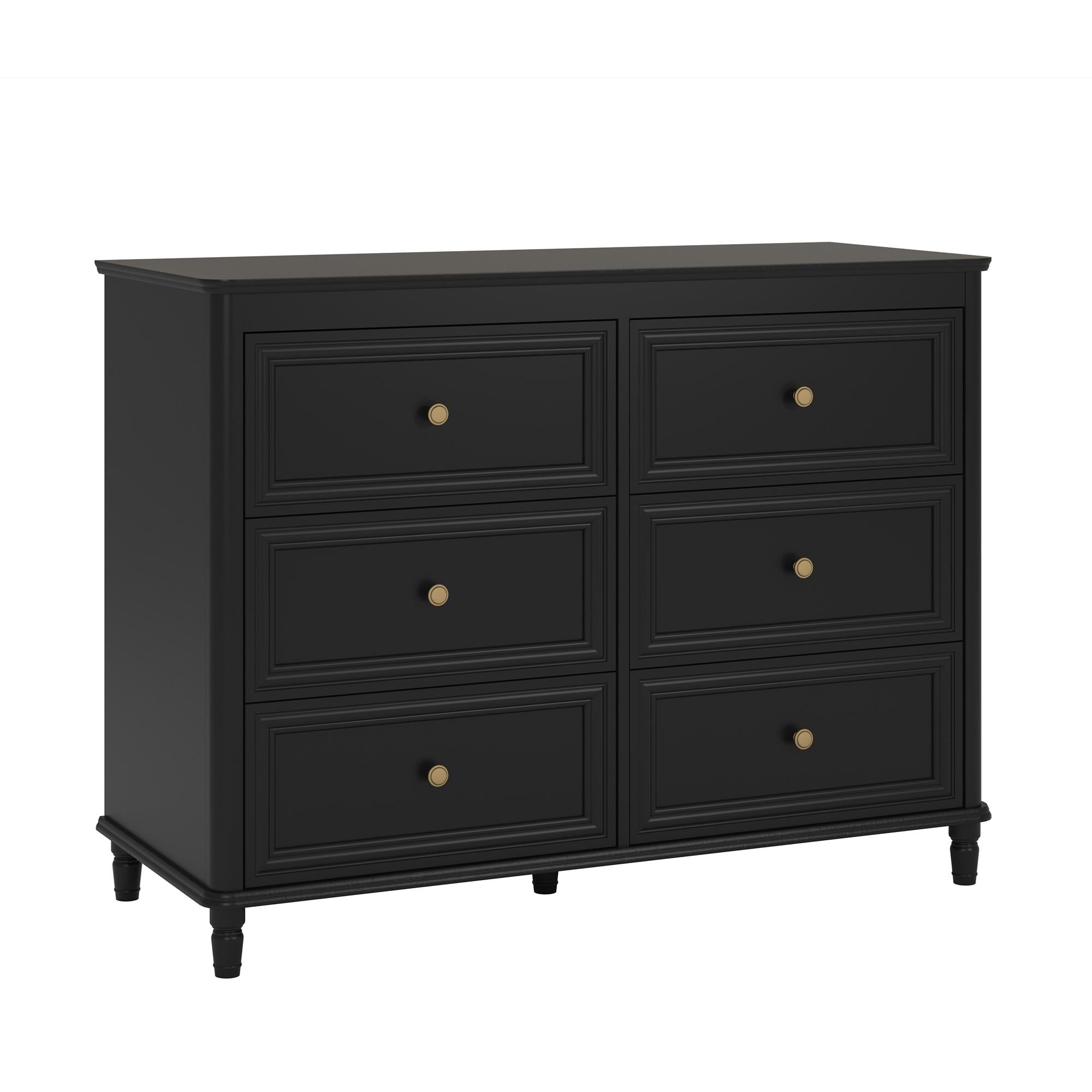 Piper 6 Drawer Dresser - Black