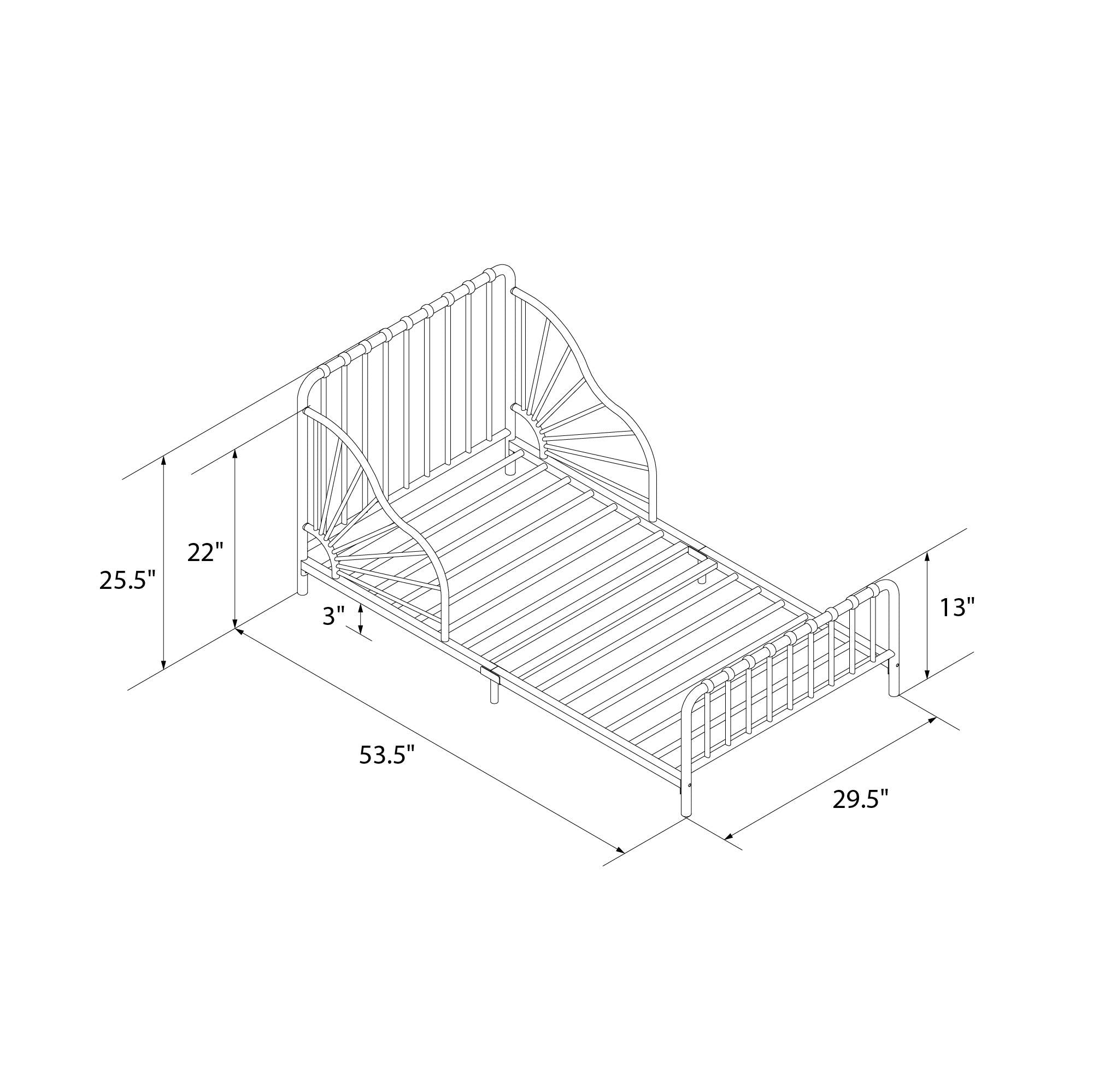 Quinn Toddler Bed - Off White - Crib & Toddler Mattress