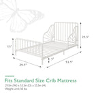 Quinn Toddler Bed - Off White - Crib & Toddler Mattress