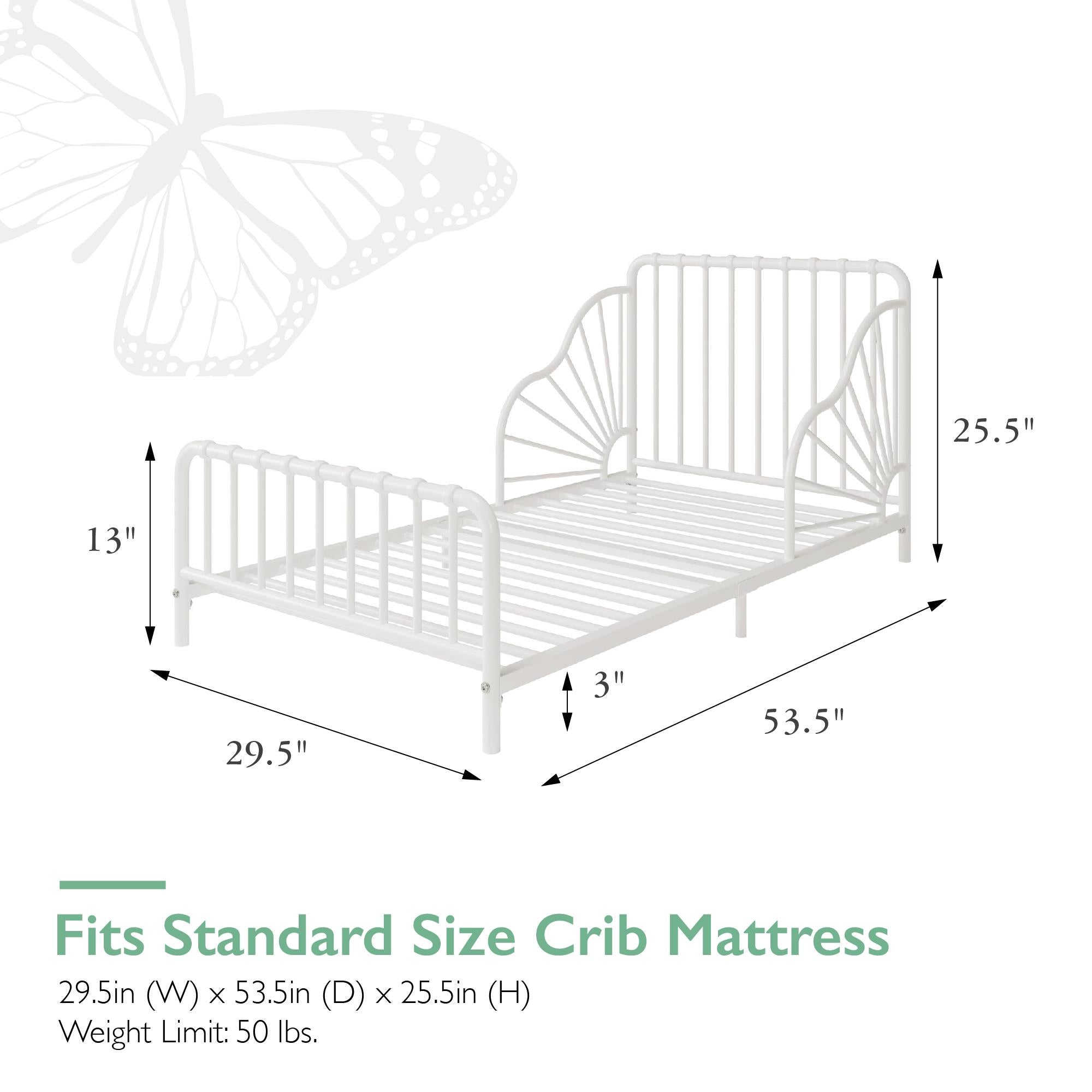 Quinn Toddler Bed - Off White - Crib & Toddler Mattress