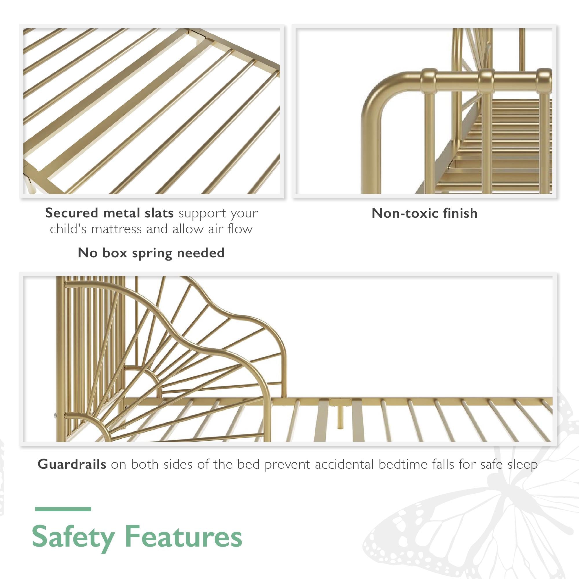 Quinn Toddler Bed - Gold - Crib & Toddler Mattress