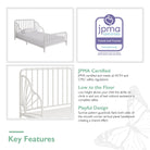 Quinn Toddler Bed - Off White - Crib & Toddler Mattress