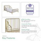 Quinn Toddler Bed - Gold - Crib & Toddler Mattress
