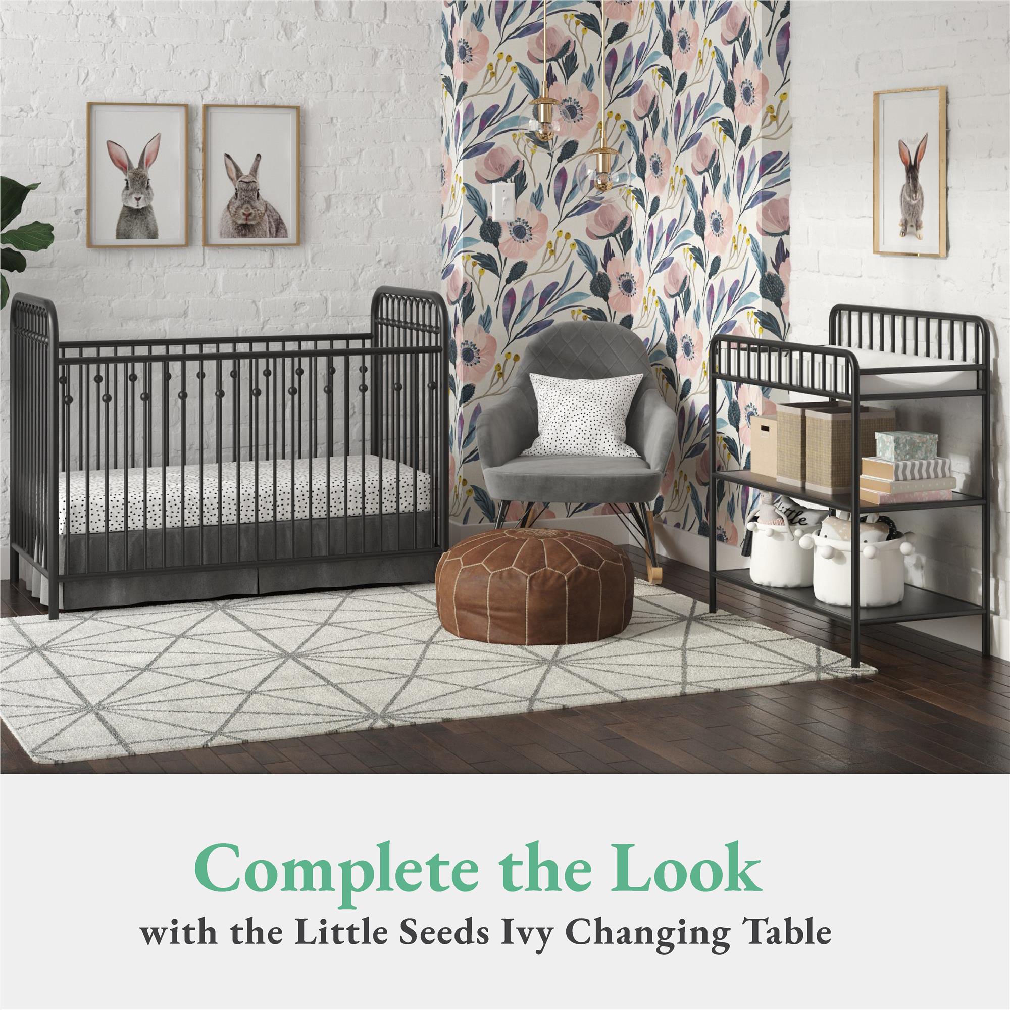 Little Seeds Monarch Hill Ivy Metal Baby Crib - Black