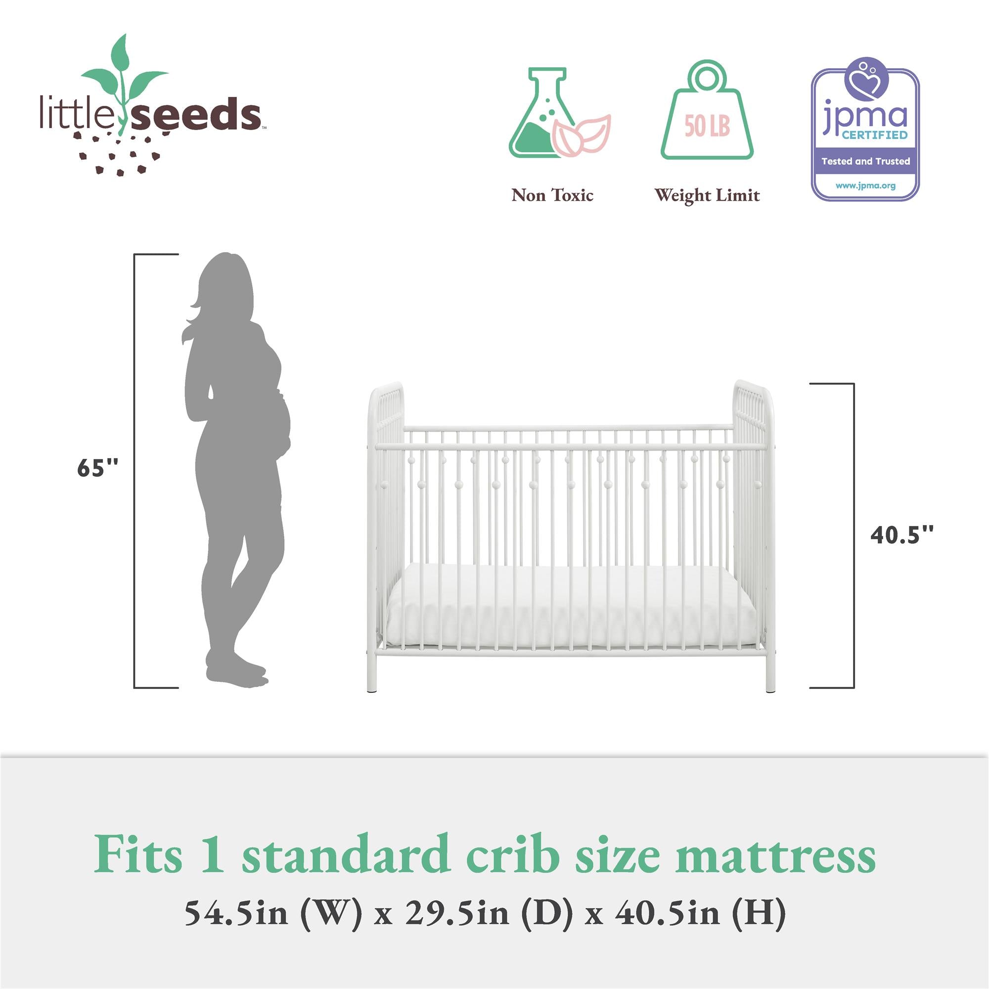 Little Seeds Monarch Hill Ivy Metal Baby Crib - White