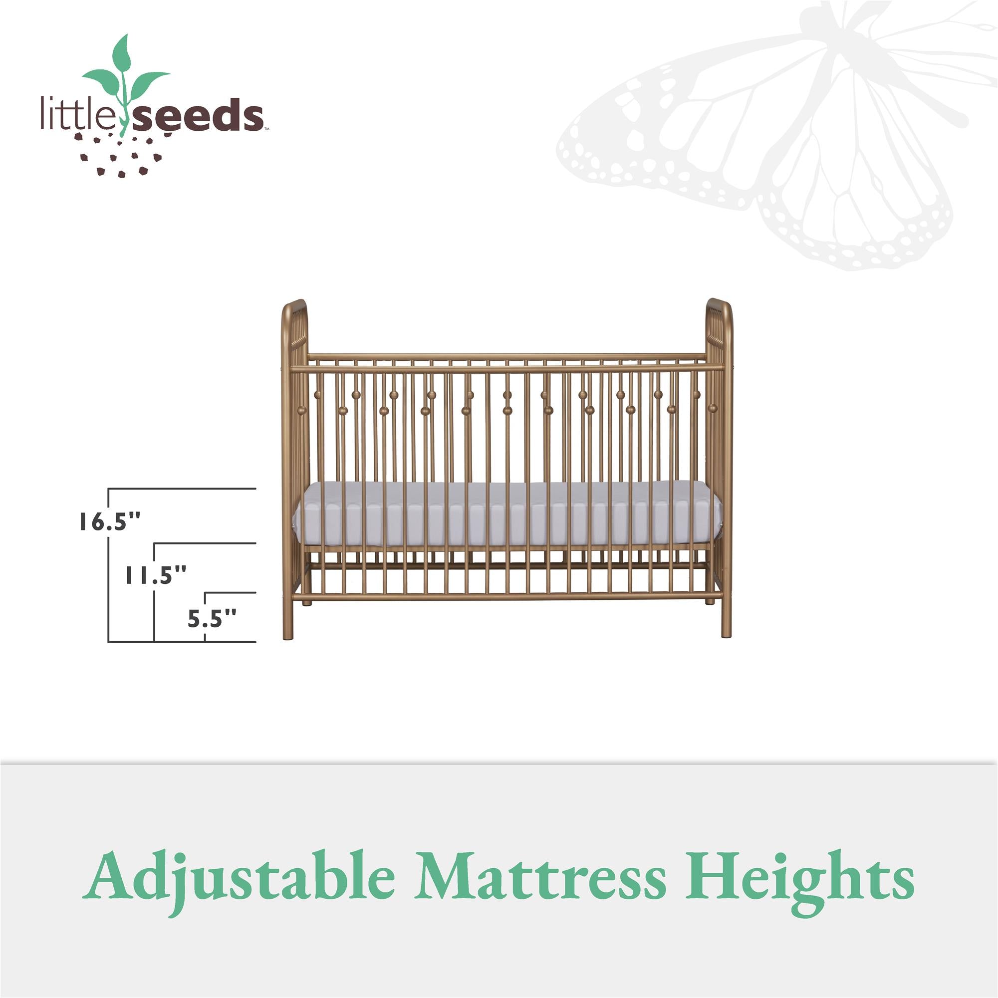 Little Seeds Monarch Hill Ivy Metal Baby Crib - Gold