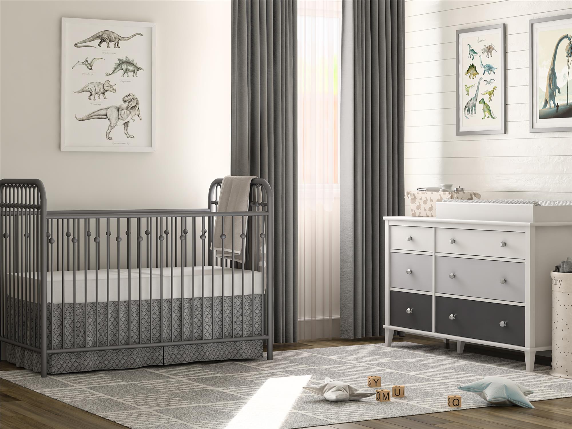 Little Seeds Monarch Hill Ivy Metal Baby Crib - Gray