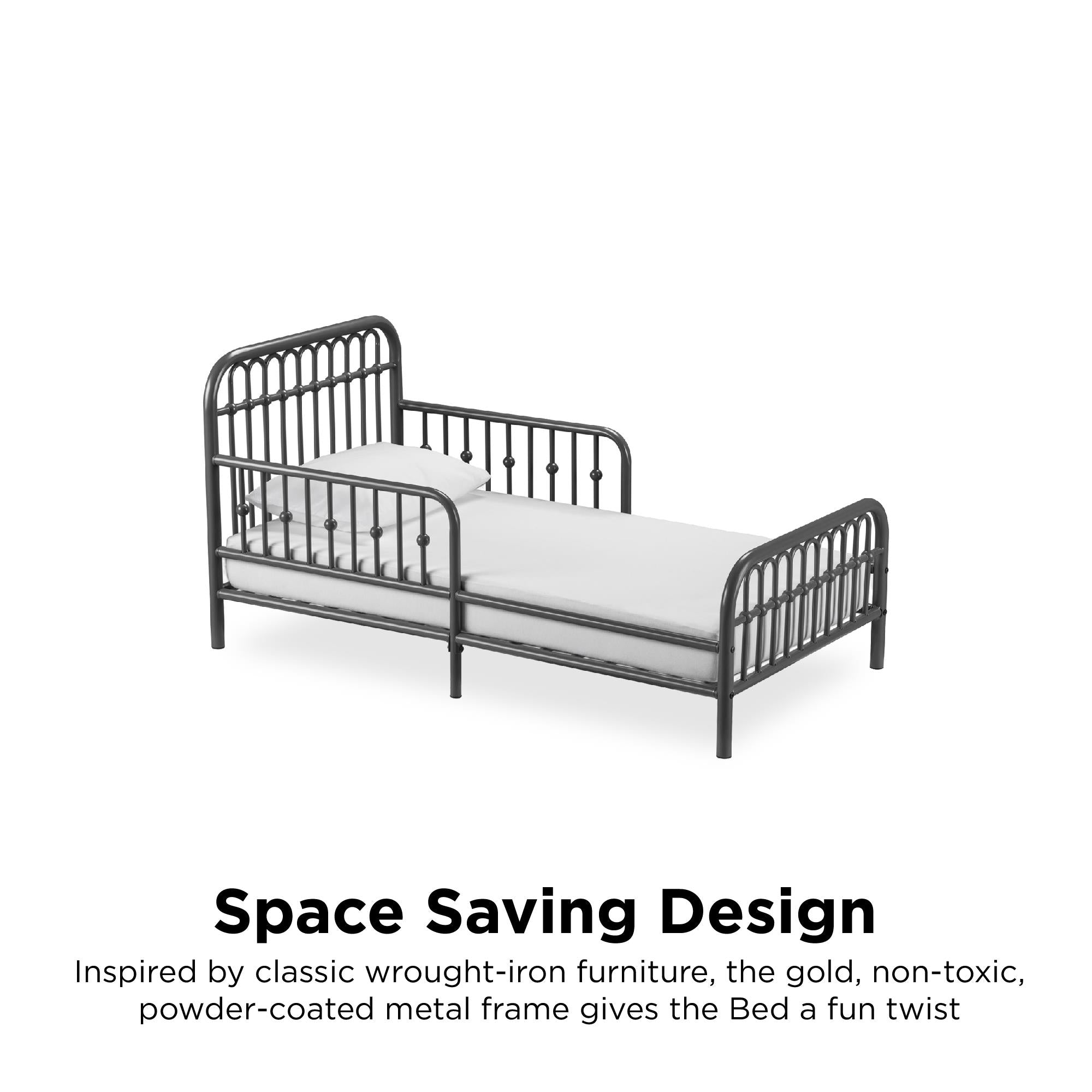 Little Seeds Monarch Hill Ivy Metal Toddler Bed - Graphite Grey