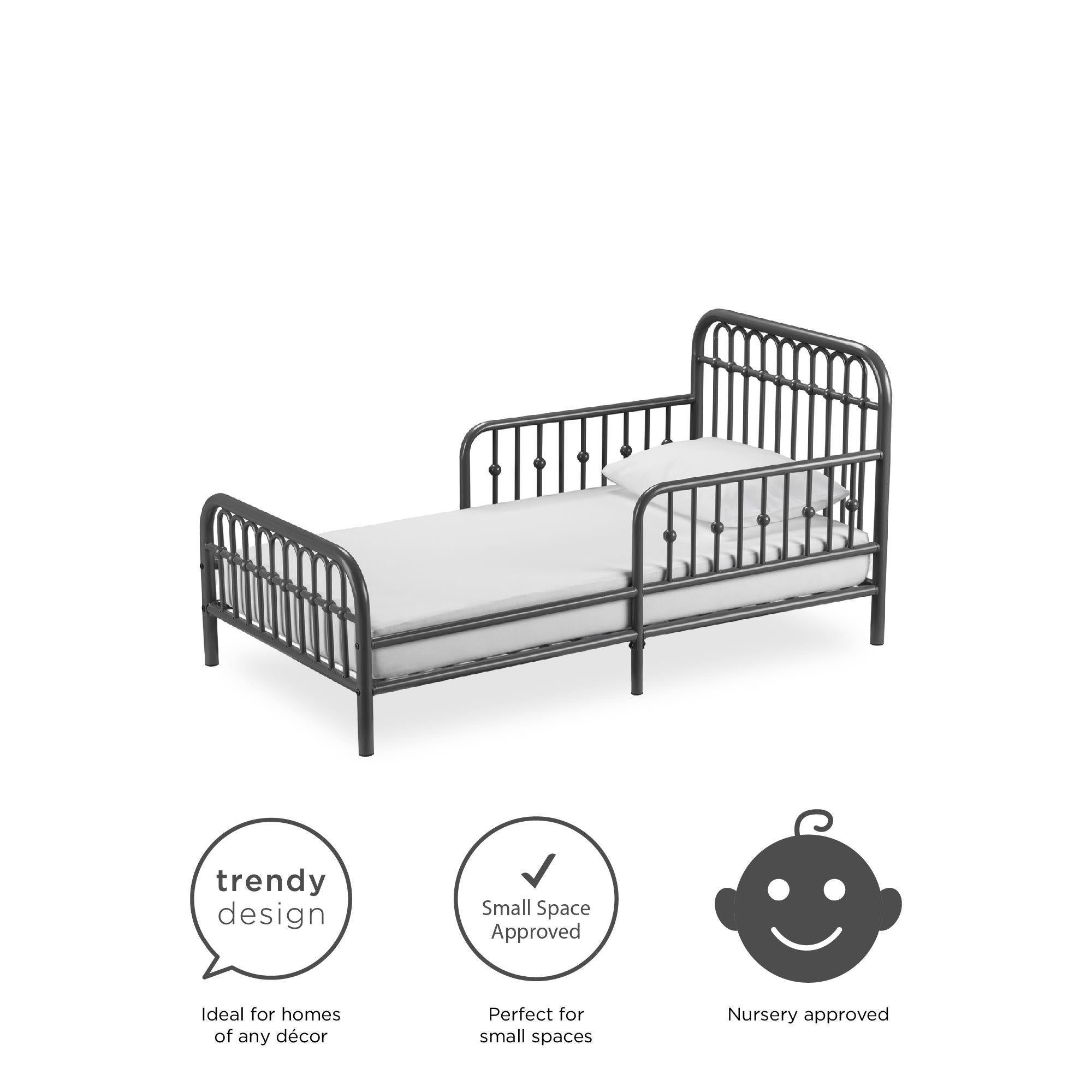 Little Seeds Monarch Hill Ivy Metal Toddler Bed - Graphite Grey