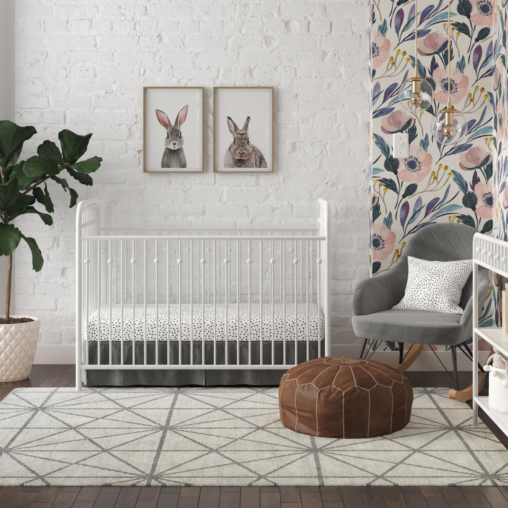 Little Seeds Monarch Hill Ivy Metal Baby Crib - White