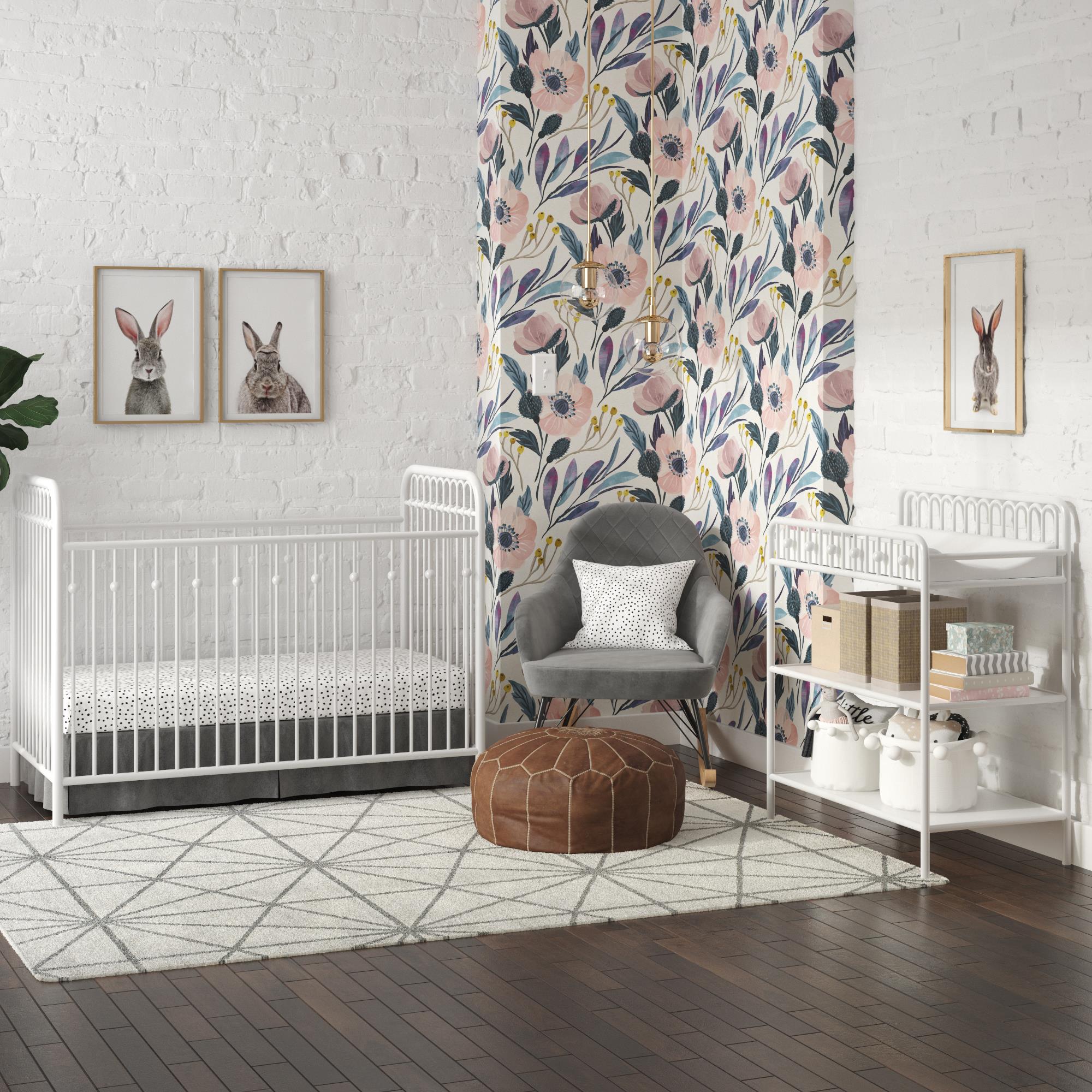 Little Seeds Monarch Hill Ivy Metal Baby Crib - White