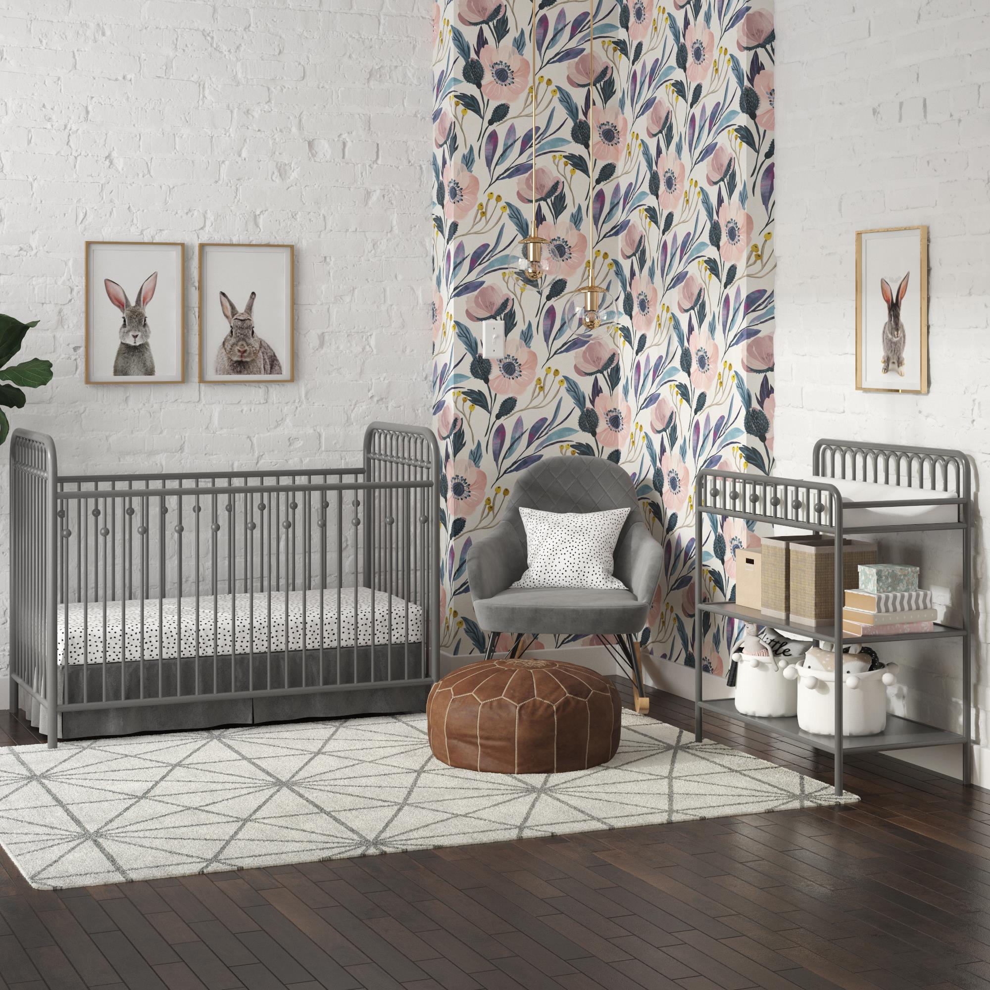 Little Seeds Monarch Hill Ivy Metal Baby Crib - Gray