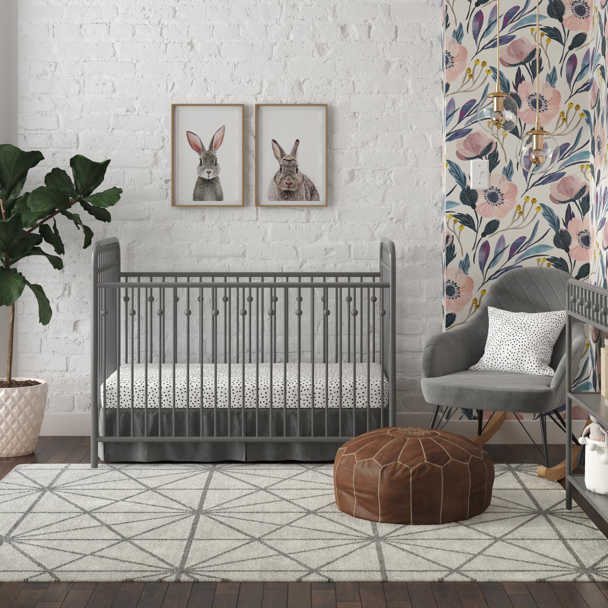 Little Seeds Monarch Hill Ivy Metal Baby Crib - Gray