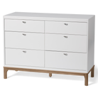 Laurel 6-Drawer Double Dresser - White/Acorn
