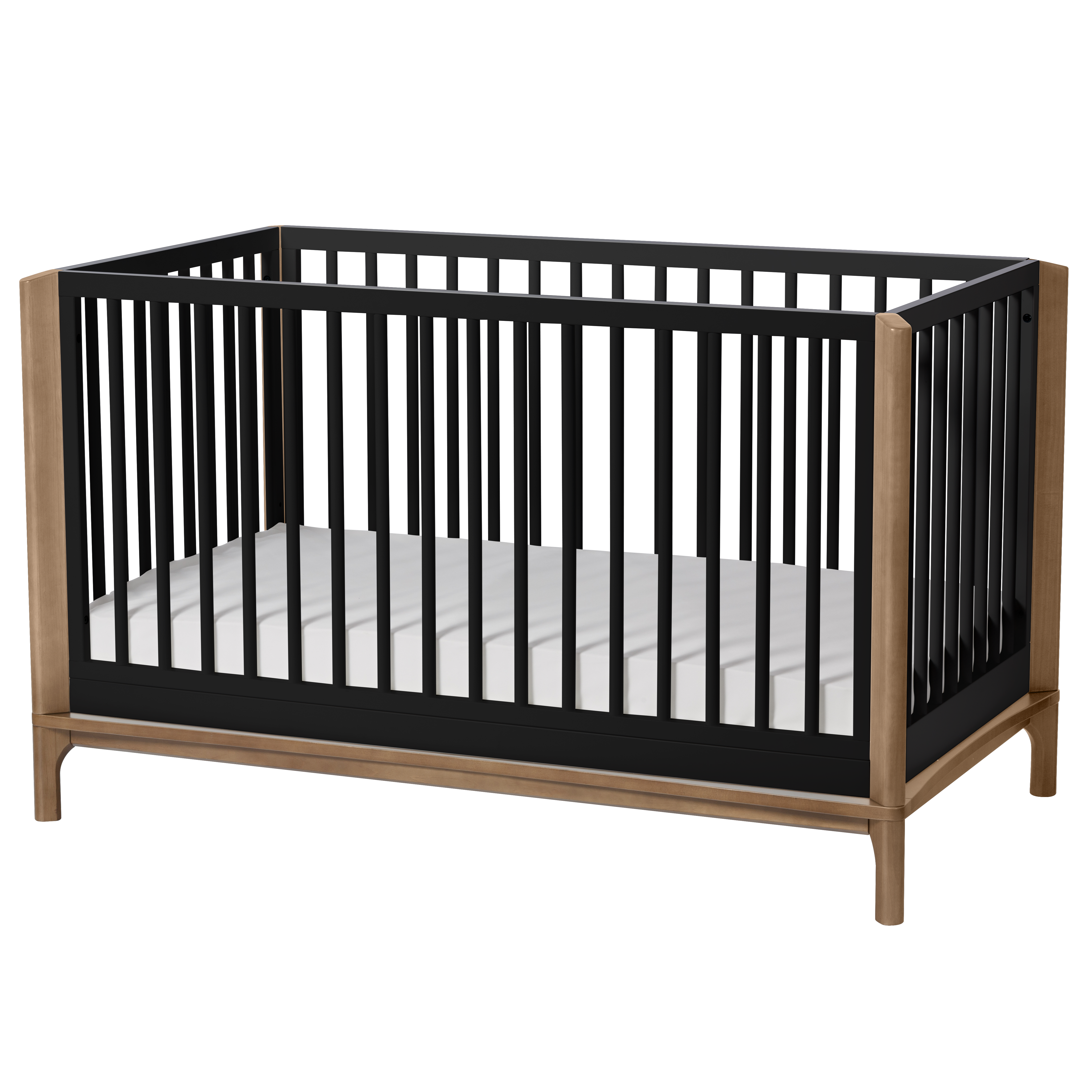 Laurel 4-in-1 Convertible Crib - Black/Chestnut