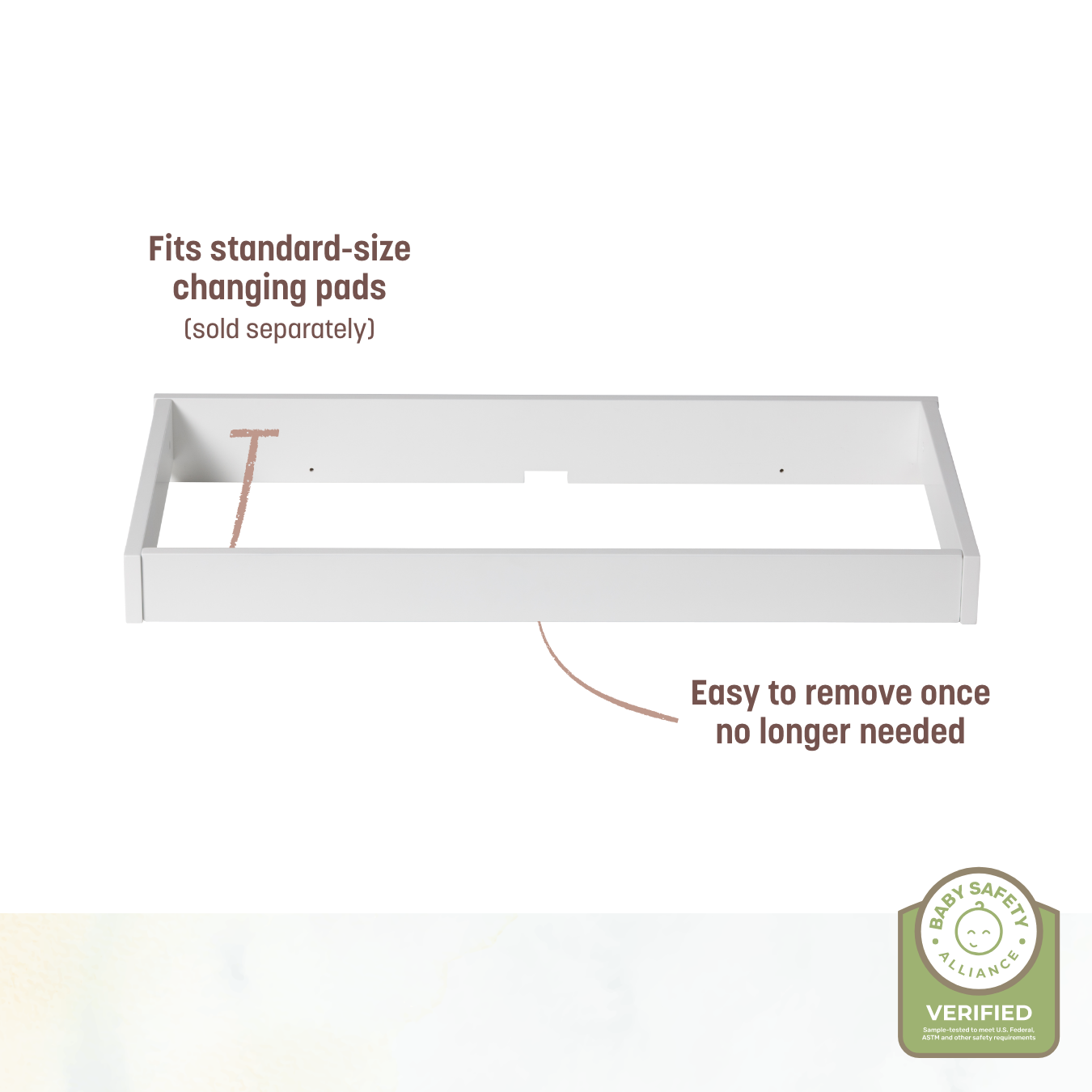 Single Topper - fits standard-size changing pads (sold separately), easy to remove once no longer needed