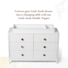 Double Topper - convert your Little Seeds dresser into a changing table with our Little Seeds Double Topper