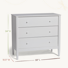 Clover 3-Drawer Single Dresser - 34"H, 18.5"W, 38"L