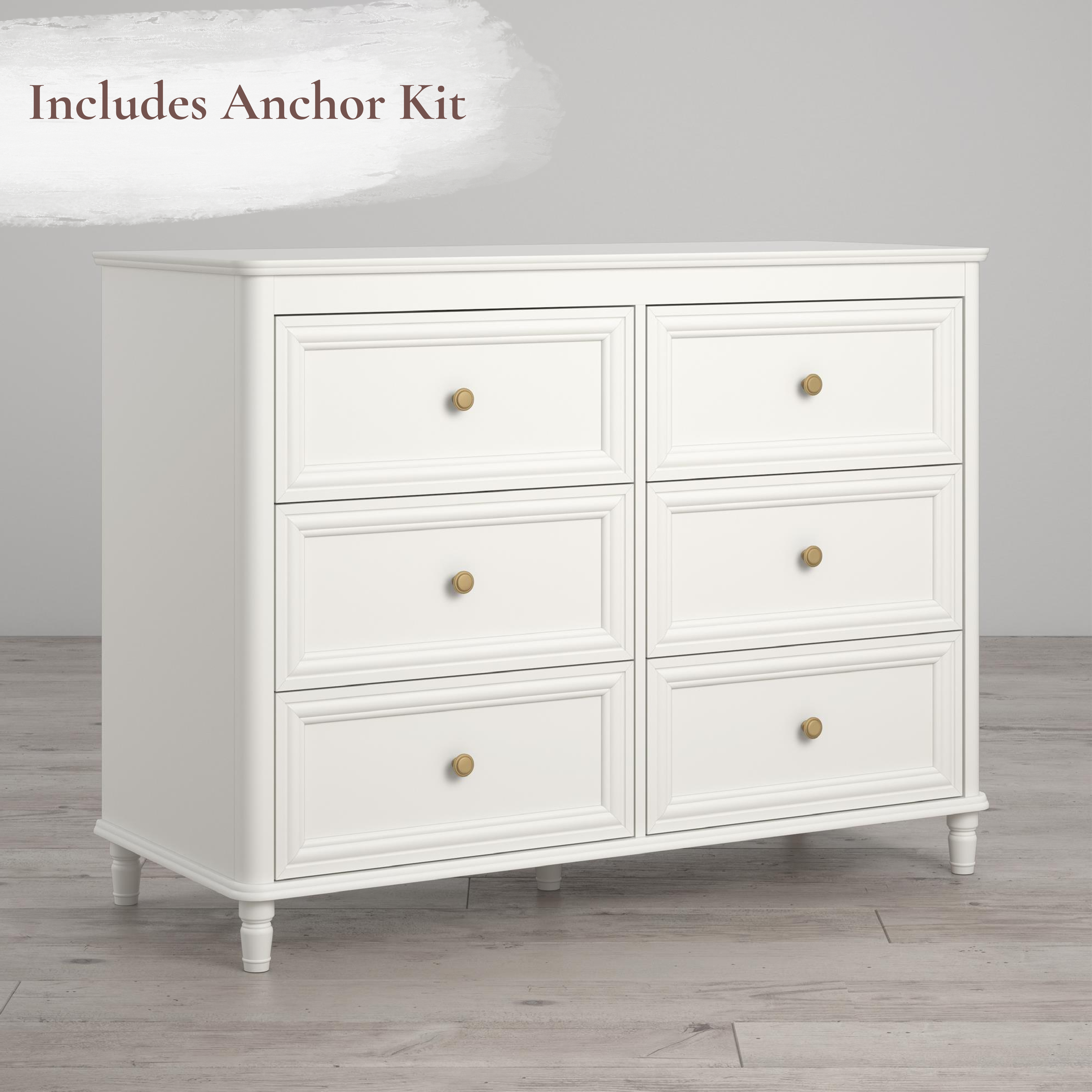 Piper 6-Drawer Double Dresser - includes anchor kit