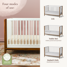 Laurel 4-in-1 Convertible Crib - four modes of use: crib, toddler bed, daybed & sofa