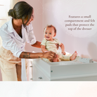 Double Topper - features a small compartment and felt pads that protect the top of the dresser