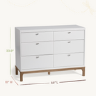 Laurel 6-Drawer Double Dresser - 33.8"H, 18"W, 46"L