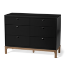 Laurel 6-Drawer Double Dresser - Black/Chestnut