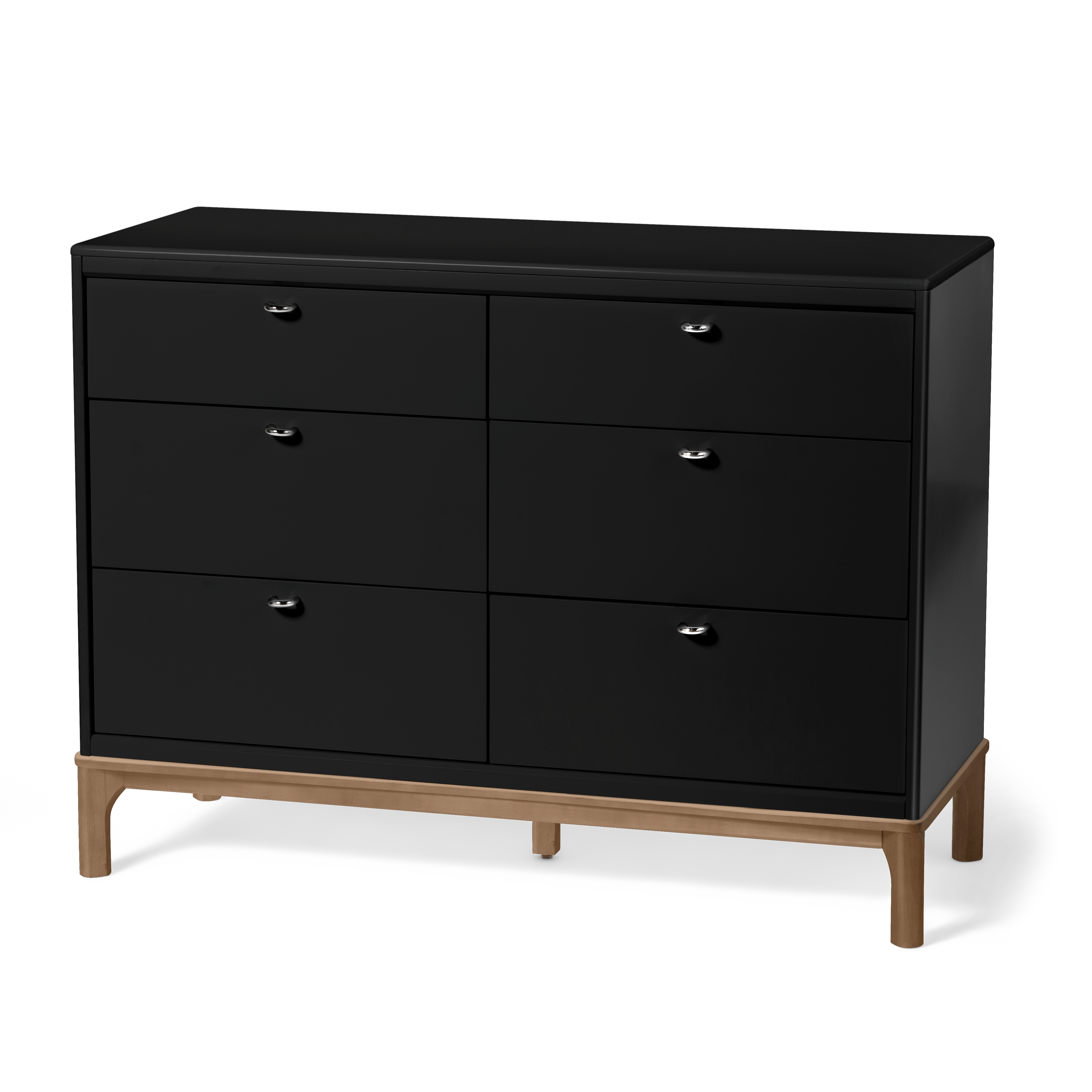 Laurel 6-Drawer Double Dresser - Black/Chestnut