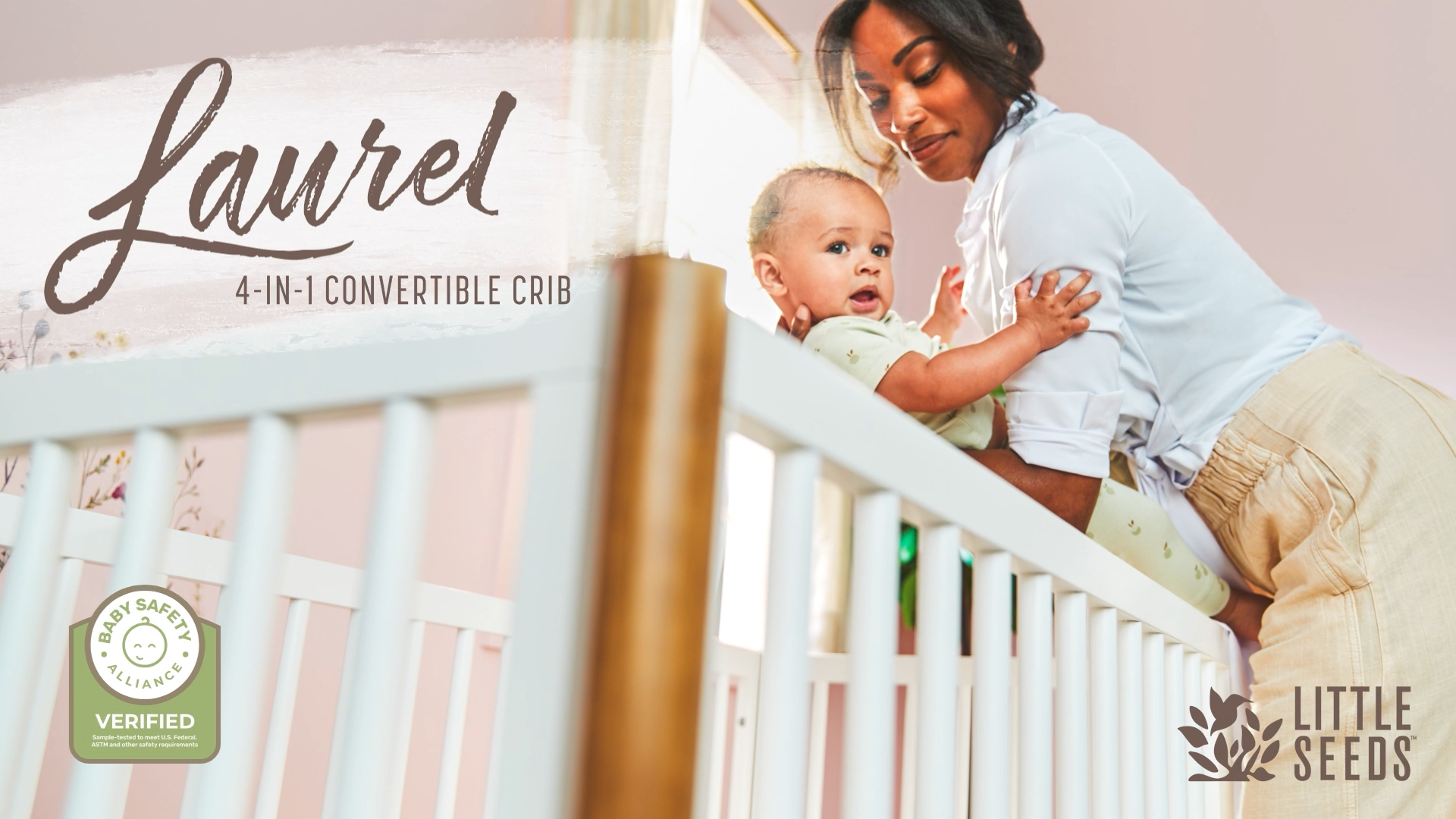 Laurel 4-in-1 Convertible Crib - product features video