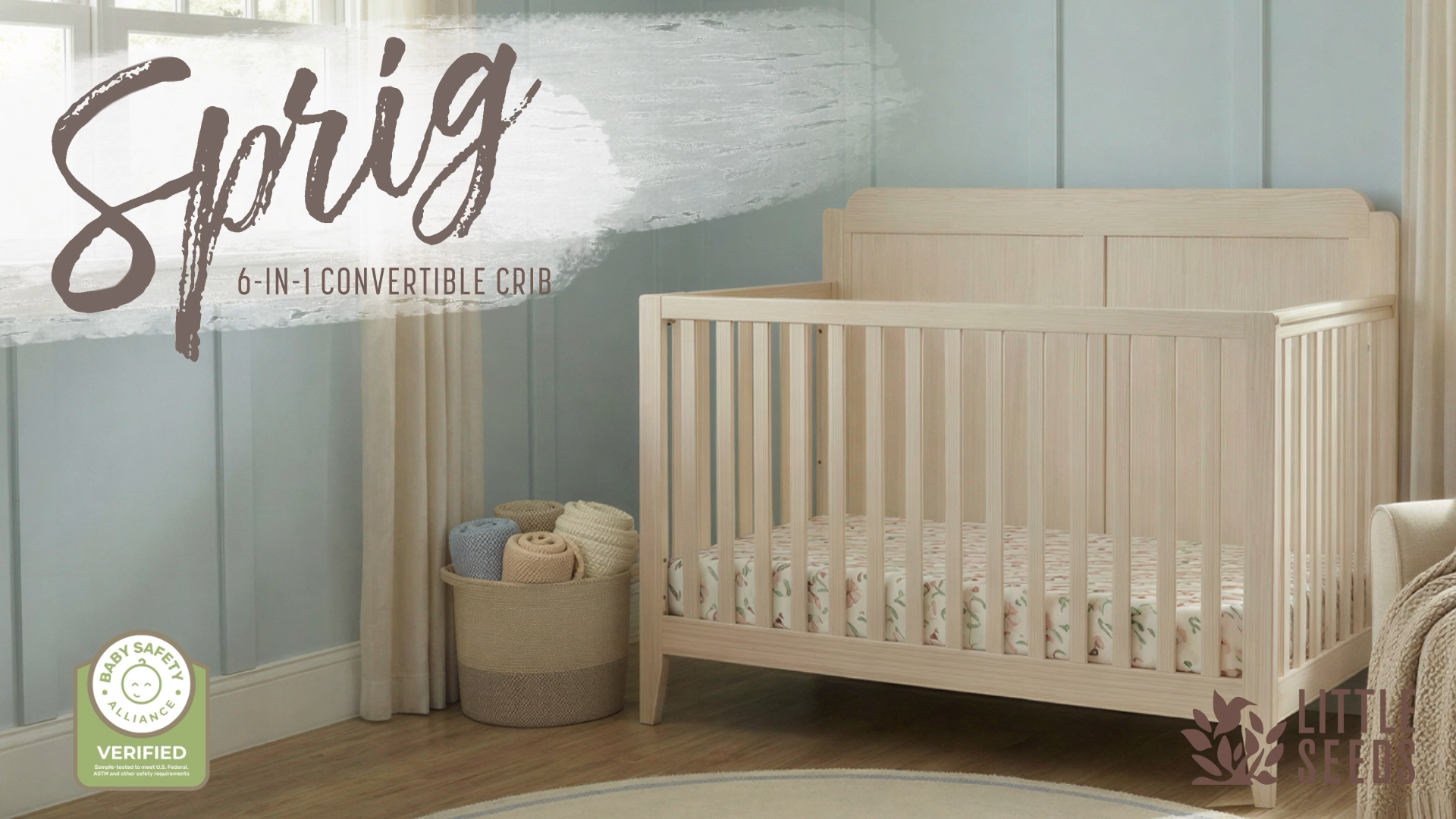 Sprig 6-in-1 Convertible Crib product features video