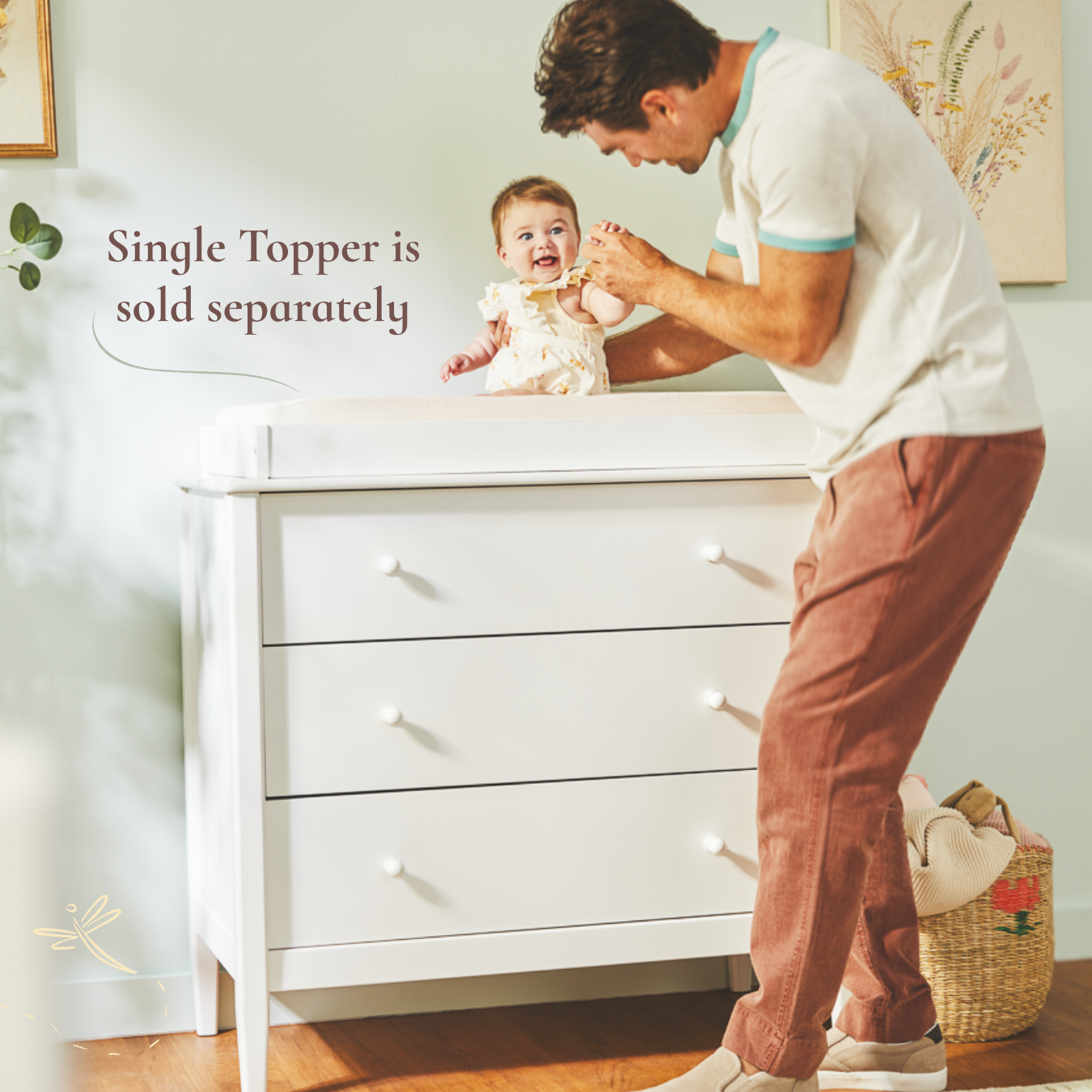 Clover 3-Drawer Single Dresser - single topper is sold separately