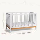 Clover 4-in-1 Convertible Crib - 34"H, 30.4"W, 54.6"L