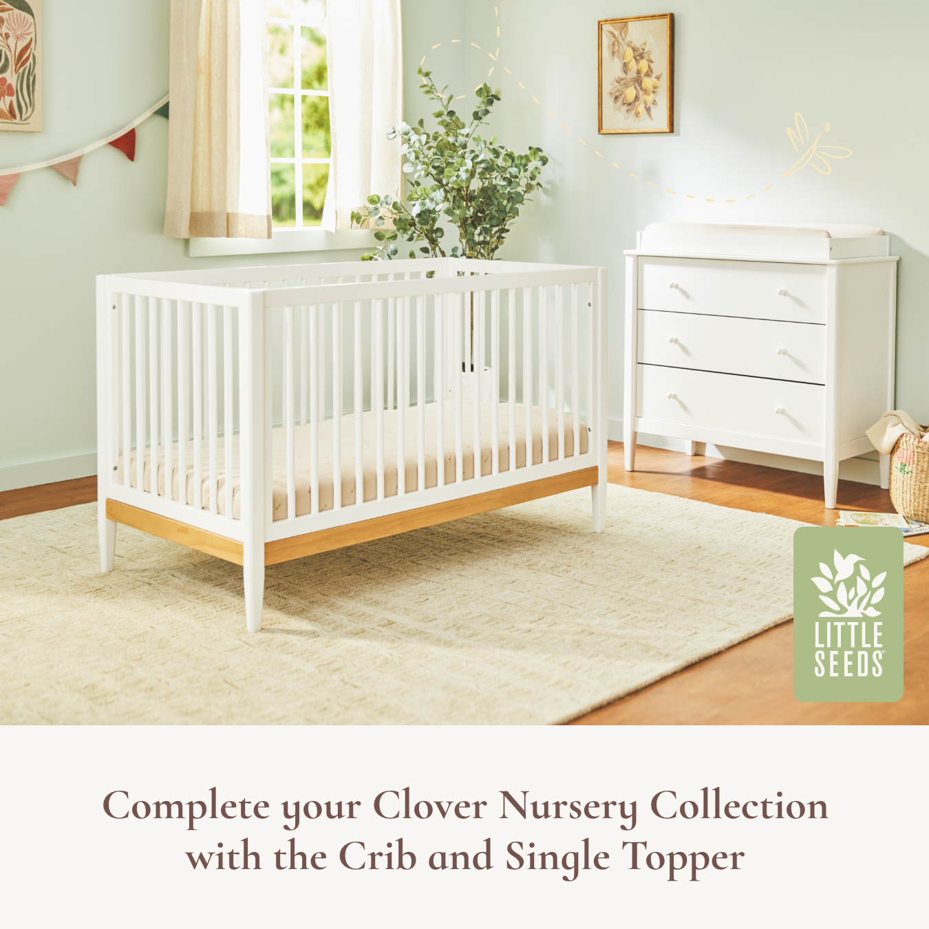 Clover 3-Drawer Single Dresser - complete your Clover Nursery Collection with the Crib and Single Topper